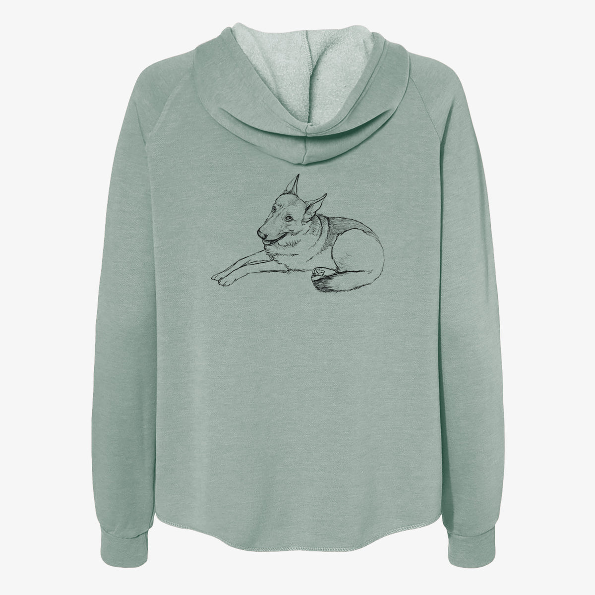 Doodled Zeussy the German Shepherd - Women's Cali Wave Zip-Up Sweatshirt