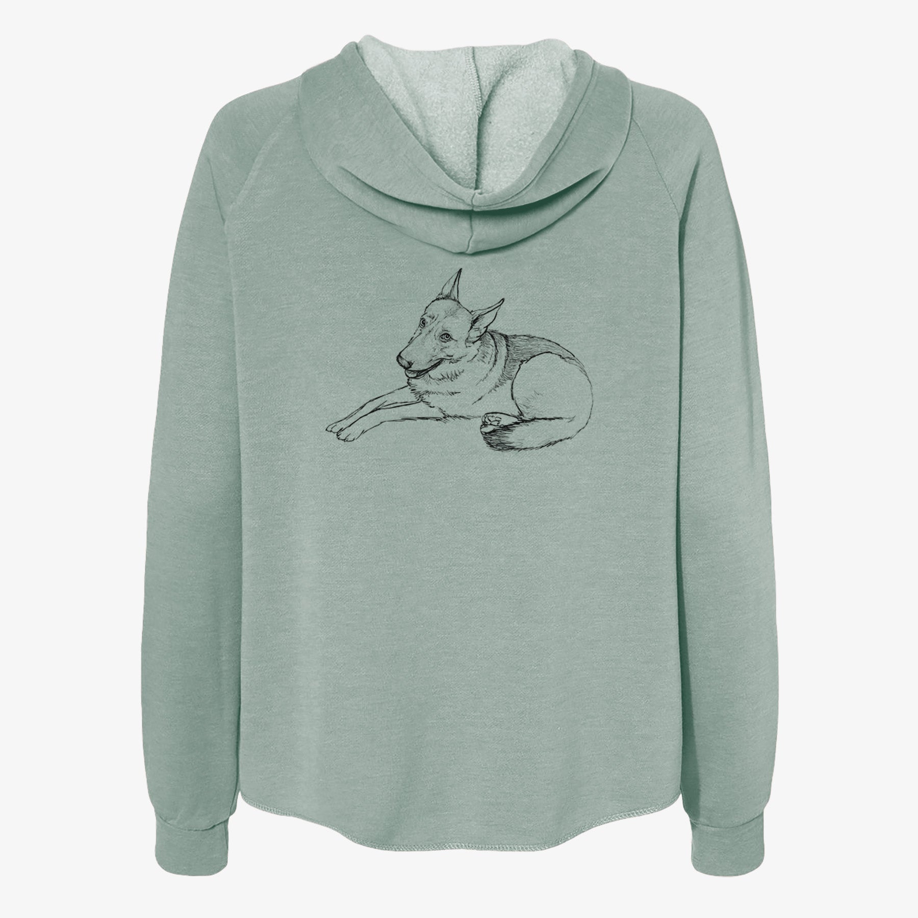 Doodled Zeussy the German Shepherd - Women's Cali Wave Zip-Up Sweatshirt