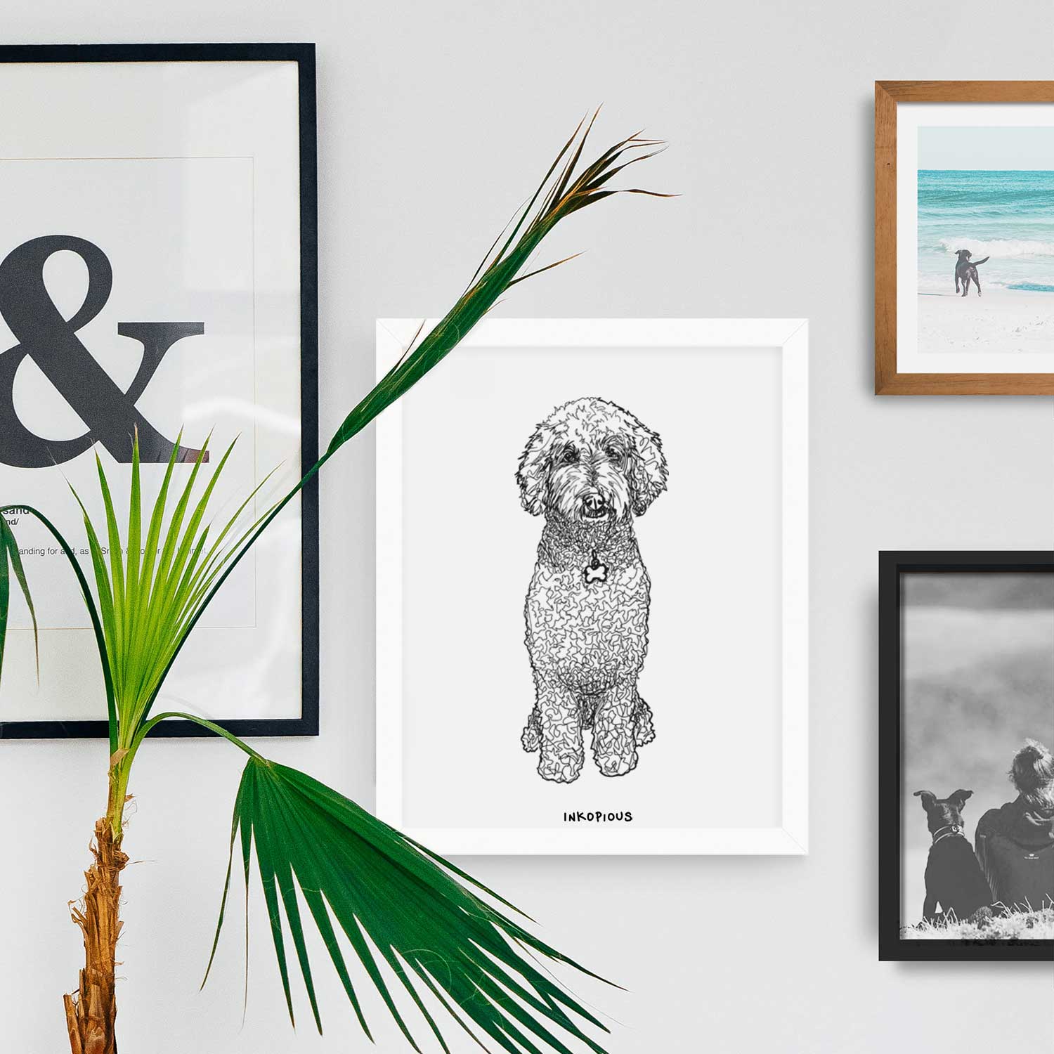 Doodled Zoe the Standard Poodle Art Print