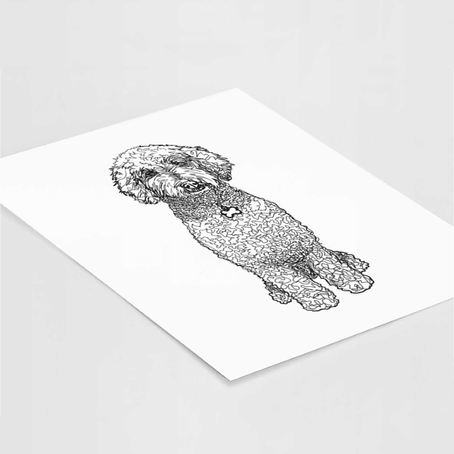 Doodled Zoe the Standard Poodle Art Print