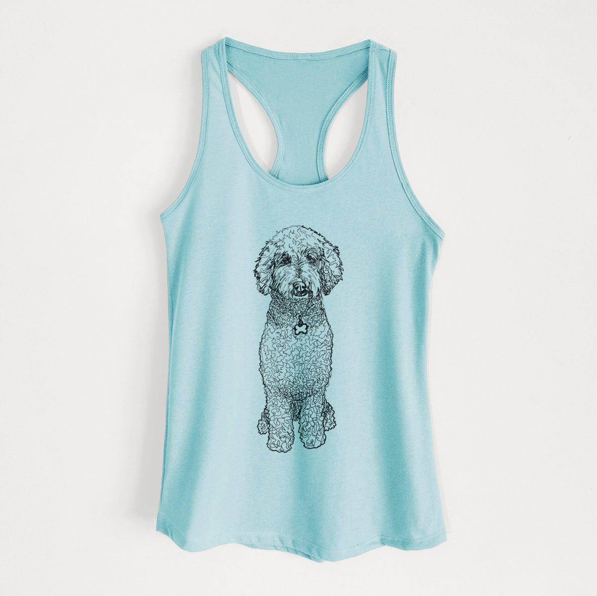 Doodled Zoe the Standard Poodle - Women&#39;s Racerback Tanktop