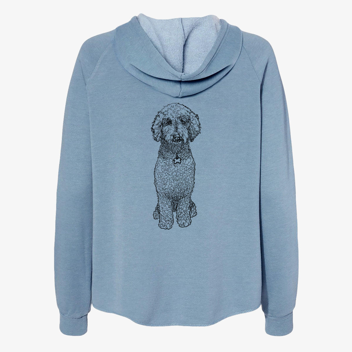 Doodled Zoe the Standard Poodle - Women's Cali Wave Zip-Up Sweatshirt