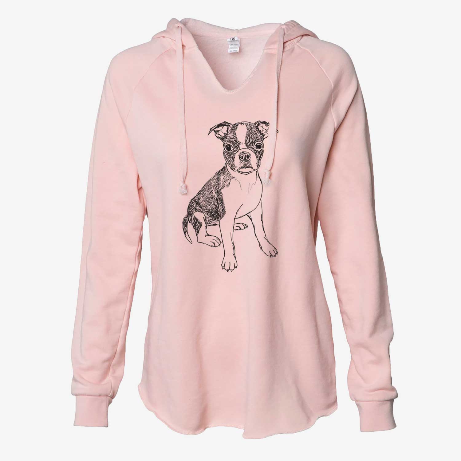 Doodled Zoey the Boston Terrier - Cali Wave Hooded Sweatshirt