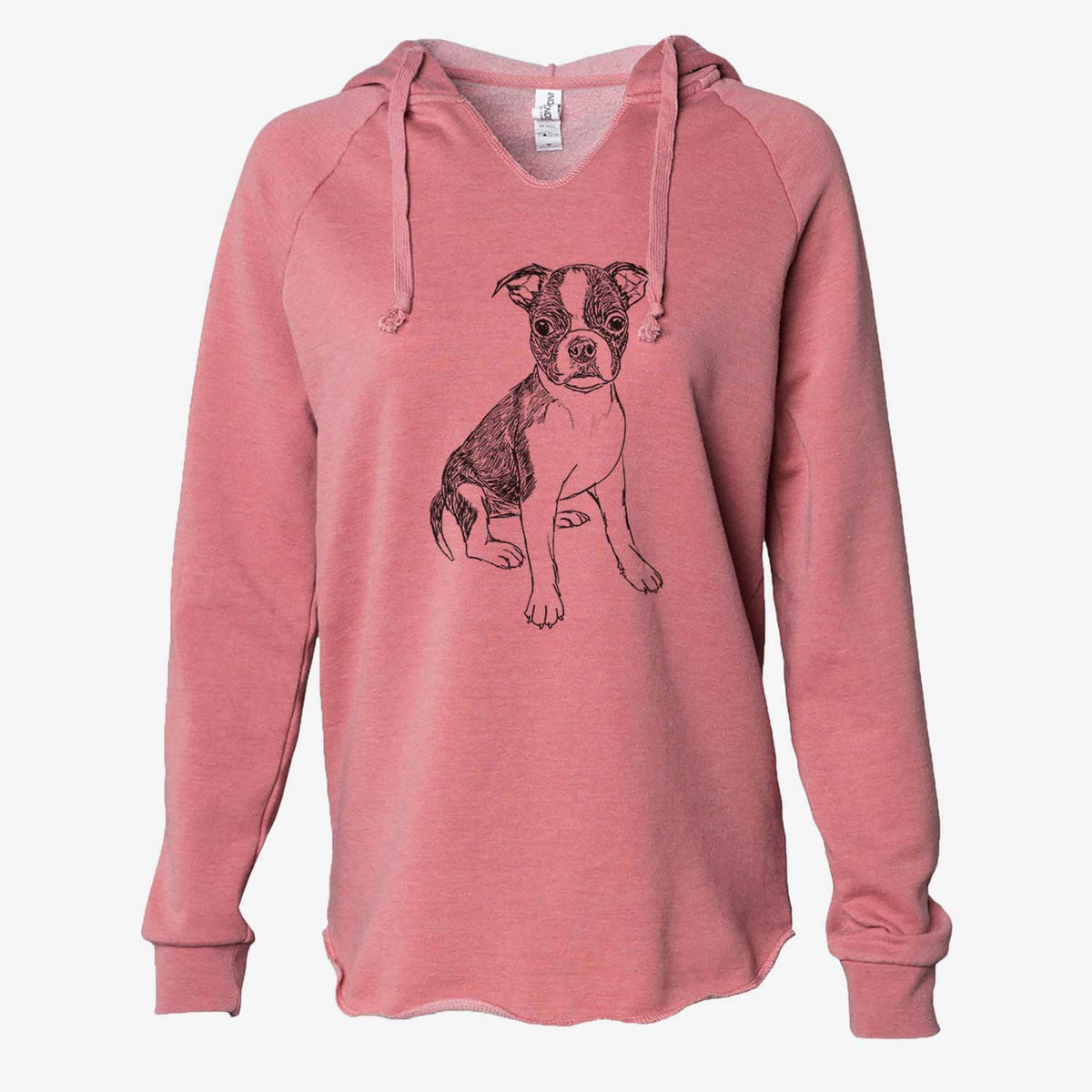 Doodled Zoey the Boston Terrier - Cali Wave Hooded Sweatshirt