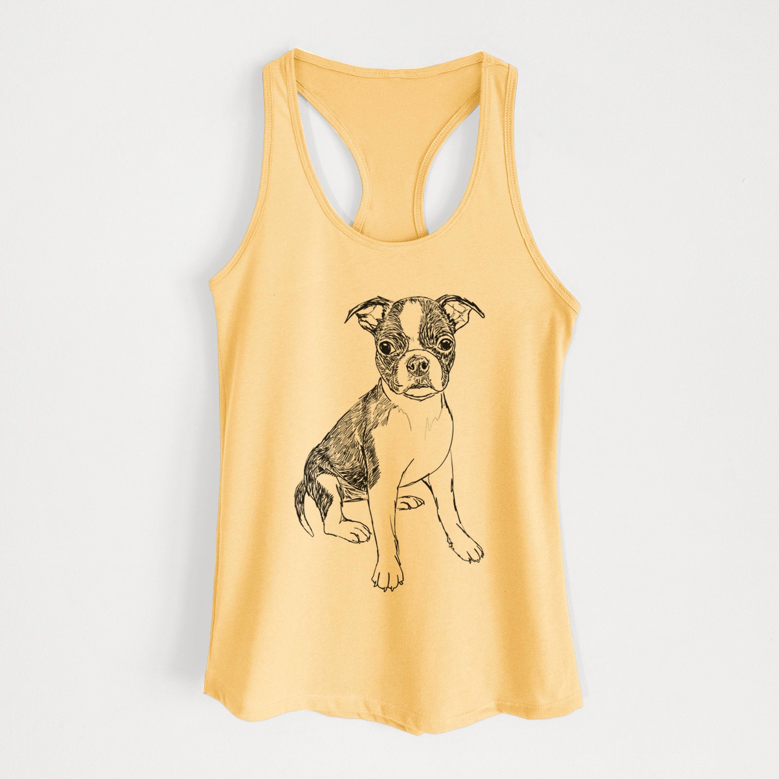 Doodled Zoey the Boston Terrier - Women's Racerback Tanktop