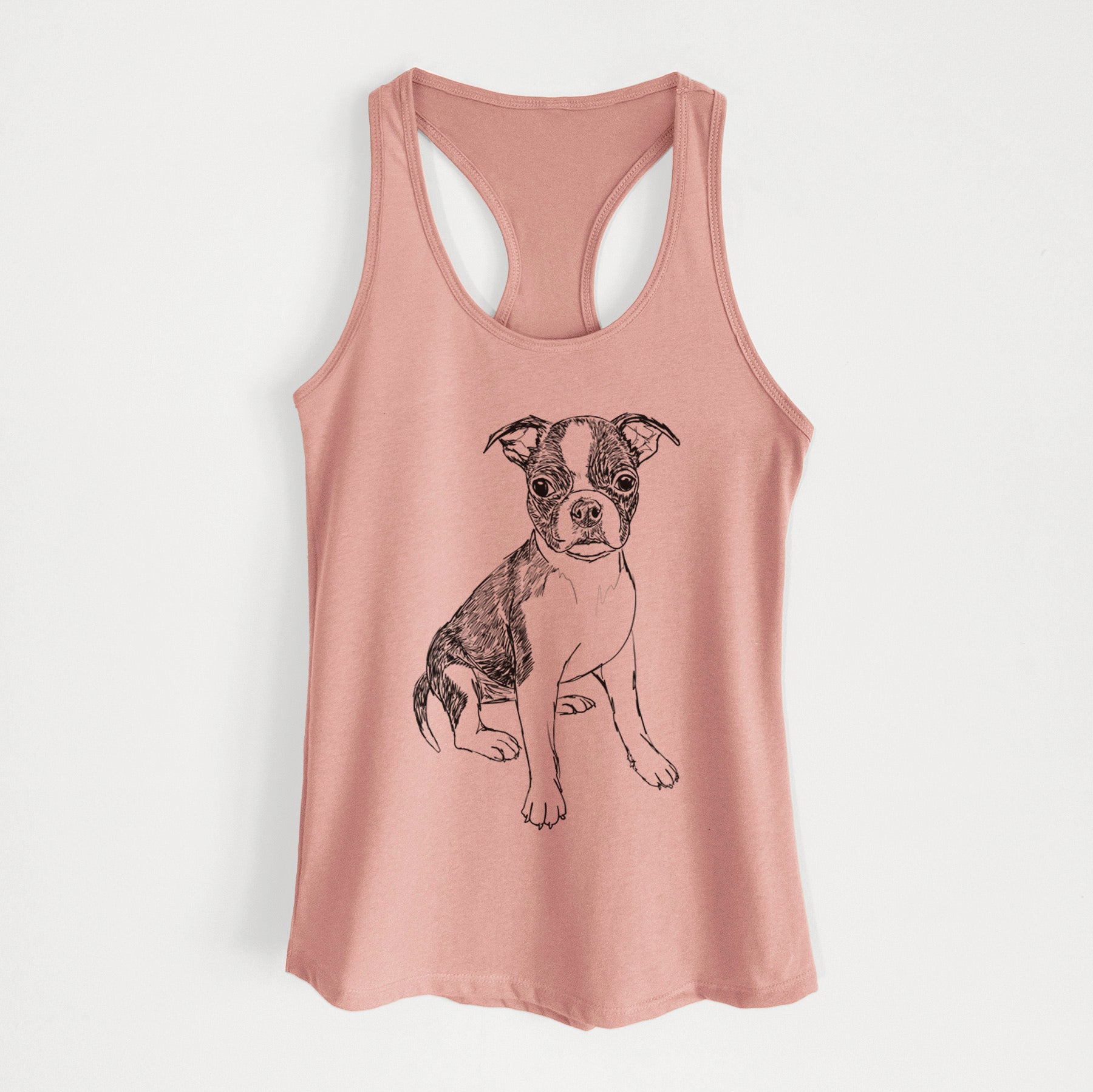 Doodled Zoey the Boston Terrier - Women's Racerback Tanktop