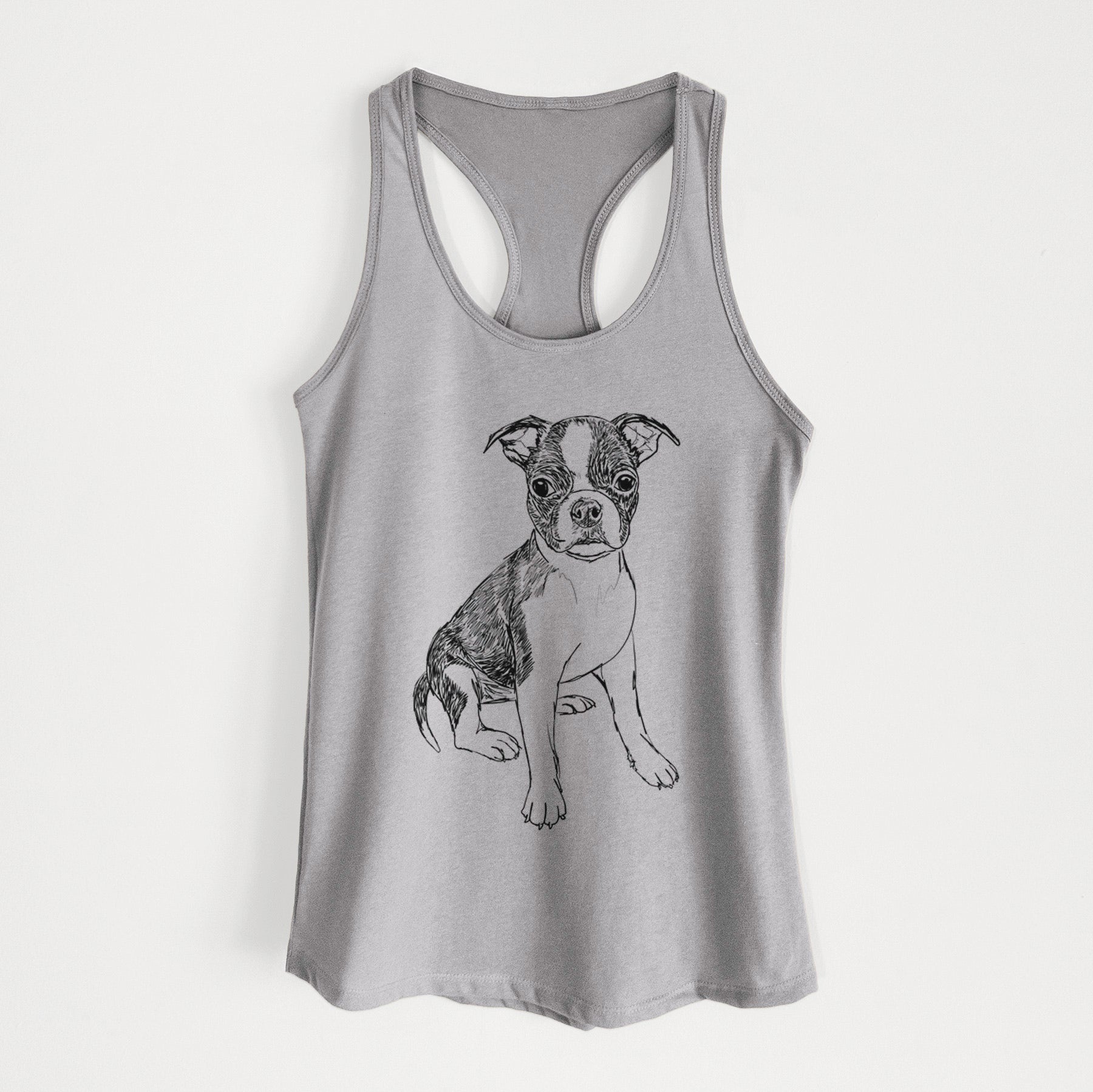 Doodled Zoey the Boston Terrier - Women's Racerback Tanktop