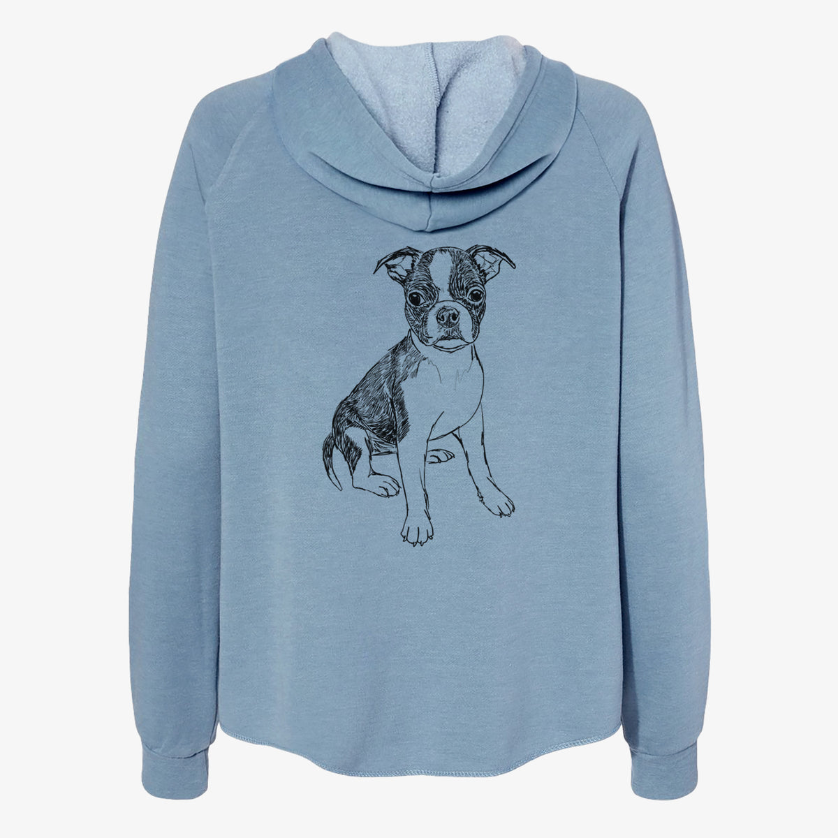Doodled Zoey the Boston Terrier - Women's Cali Wave Zip-Up Sweatshirt