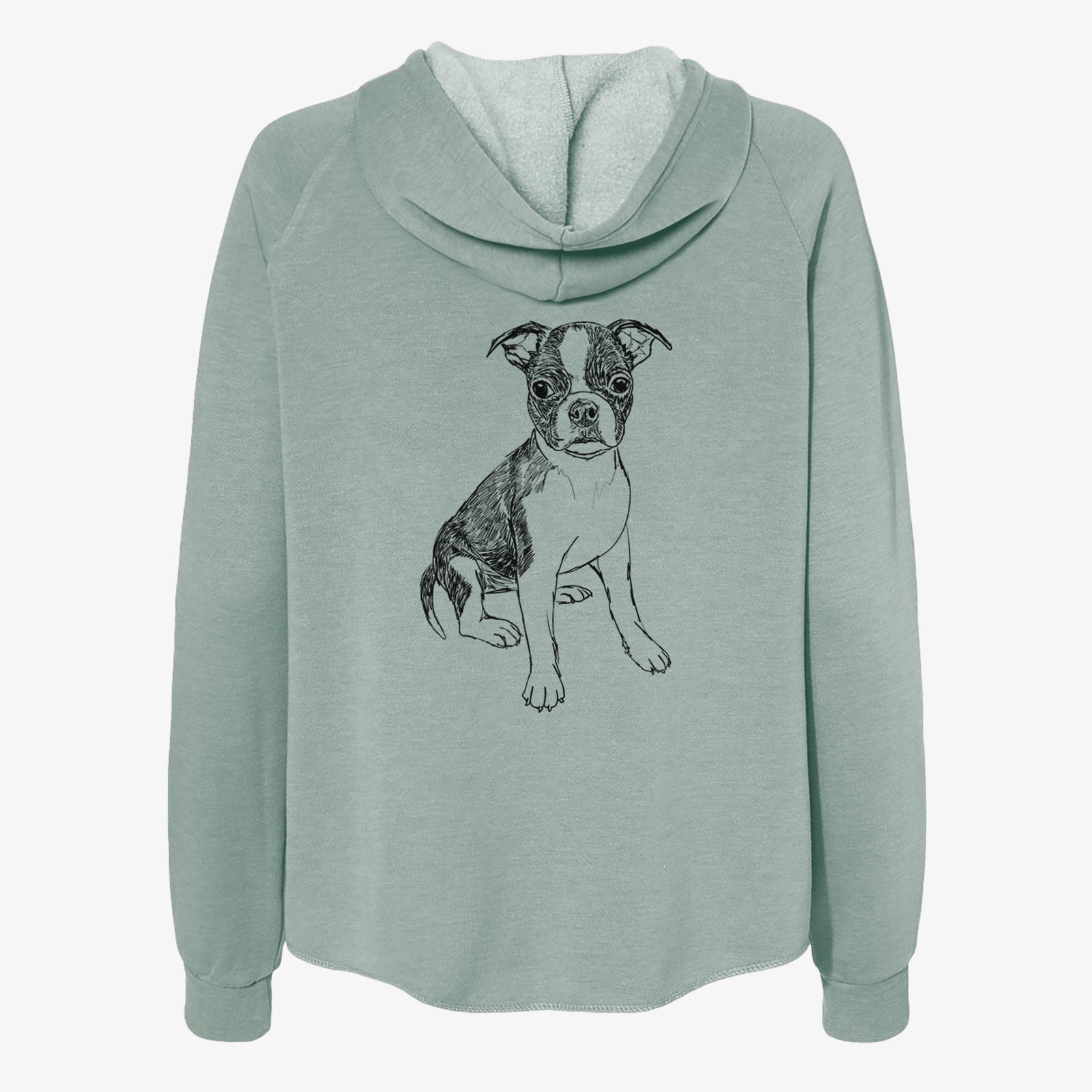 Doodled Zoey the Boston Terrier - Women's Cali Wave Zip-Up Sweatshirt