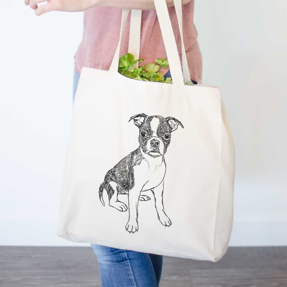 Doodled Zoey the Boston Terrier - Tote Bag