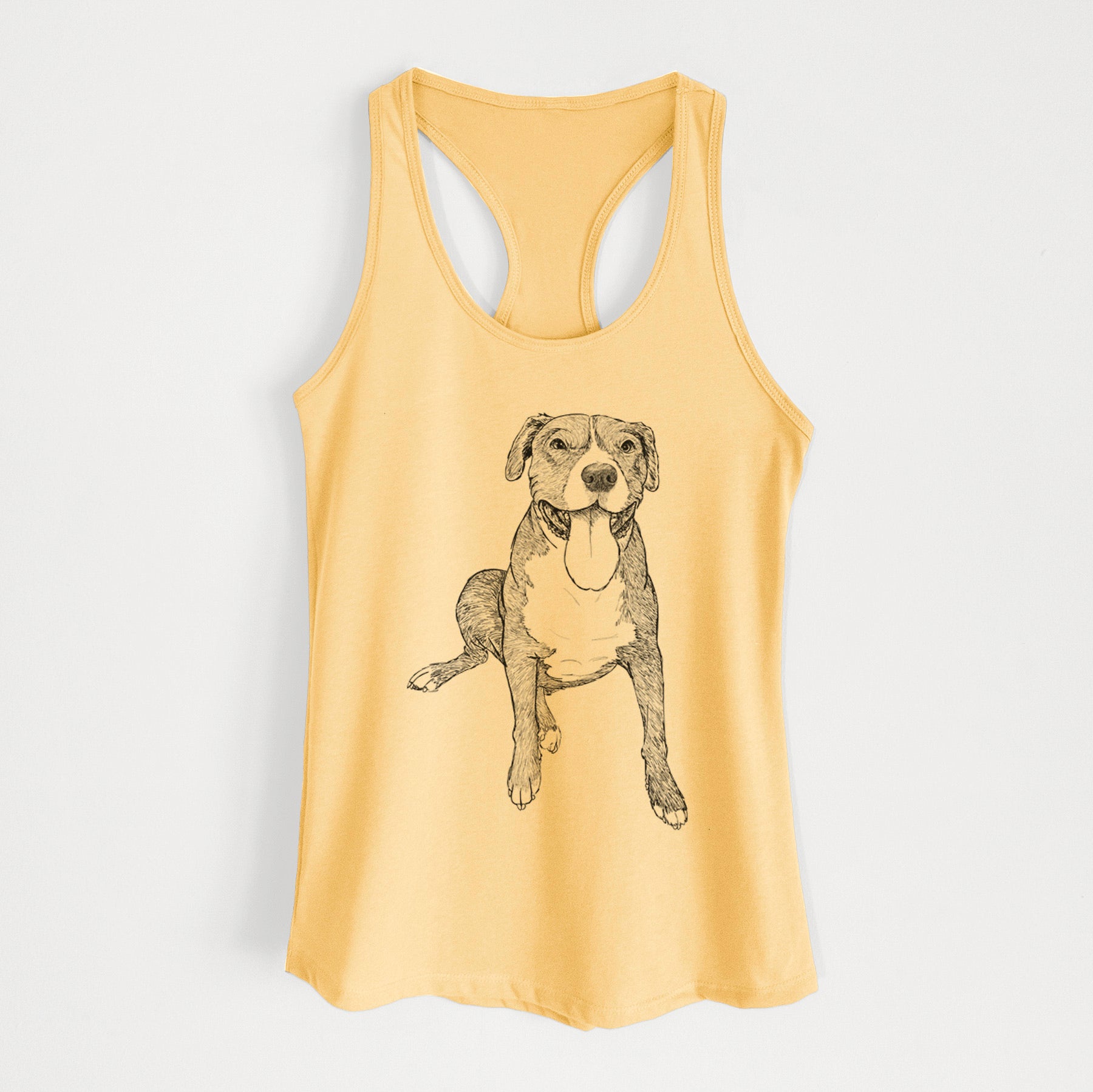 Doodled Zorro the Pitbull Mix - Women's Racerback Tanktop