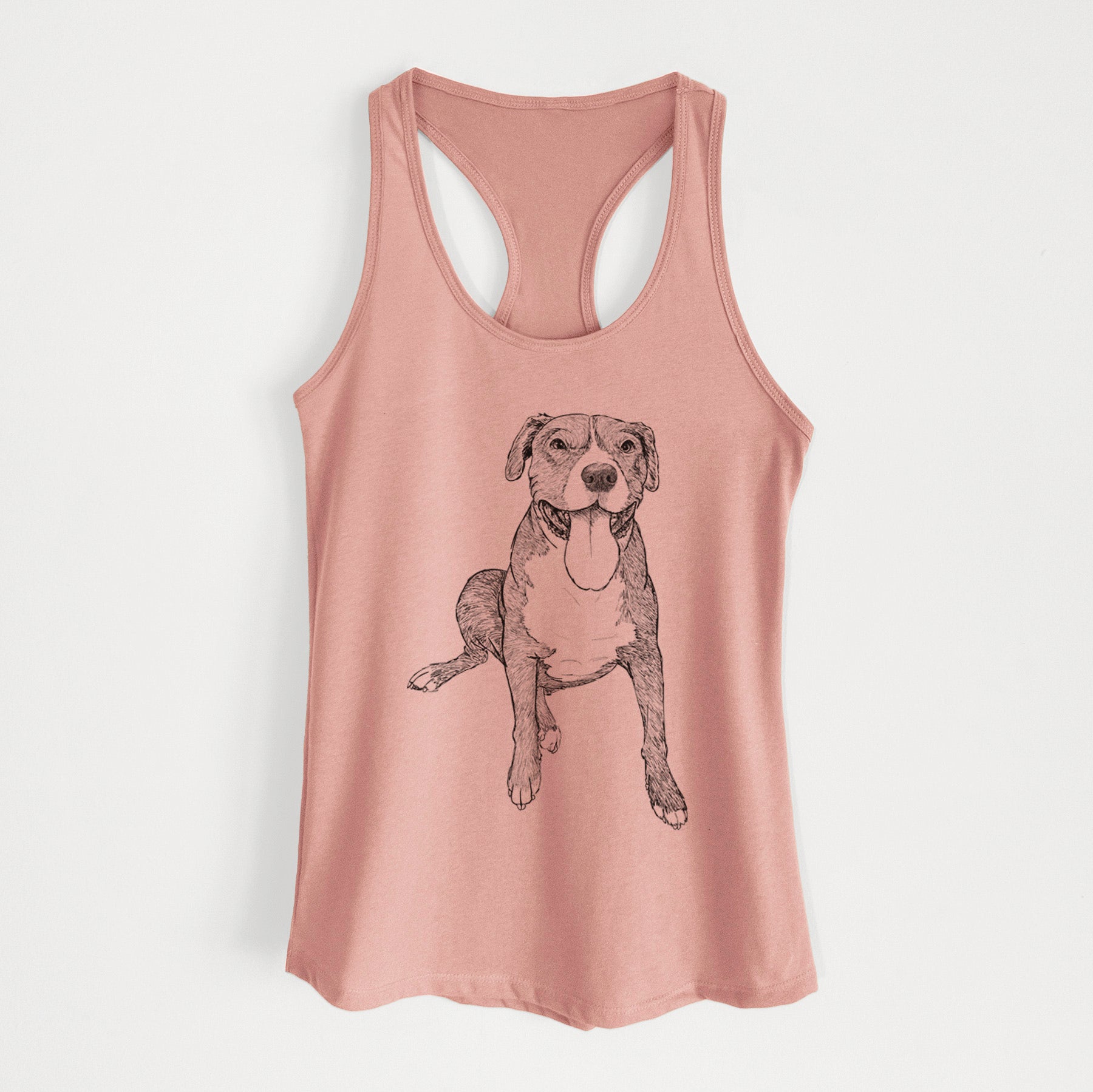 Doodled Zorro the Pitbull Mix - Women's Racerback Tanktop