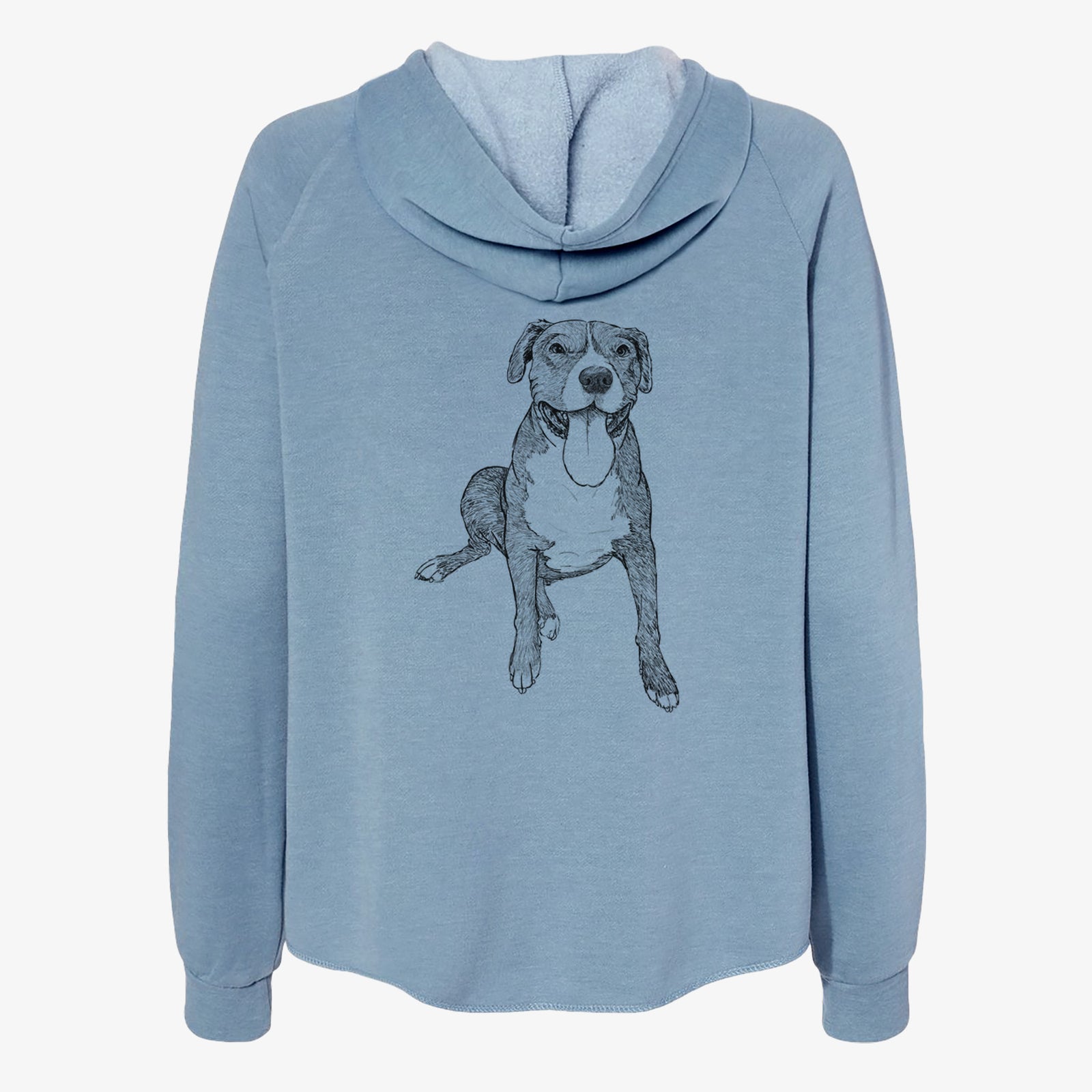 Doodled Zorro the Pitbull Mix - Women's Cali Wave Zip-Up Sweatshirt
