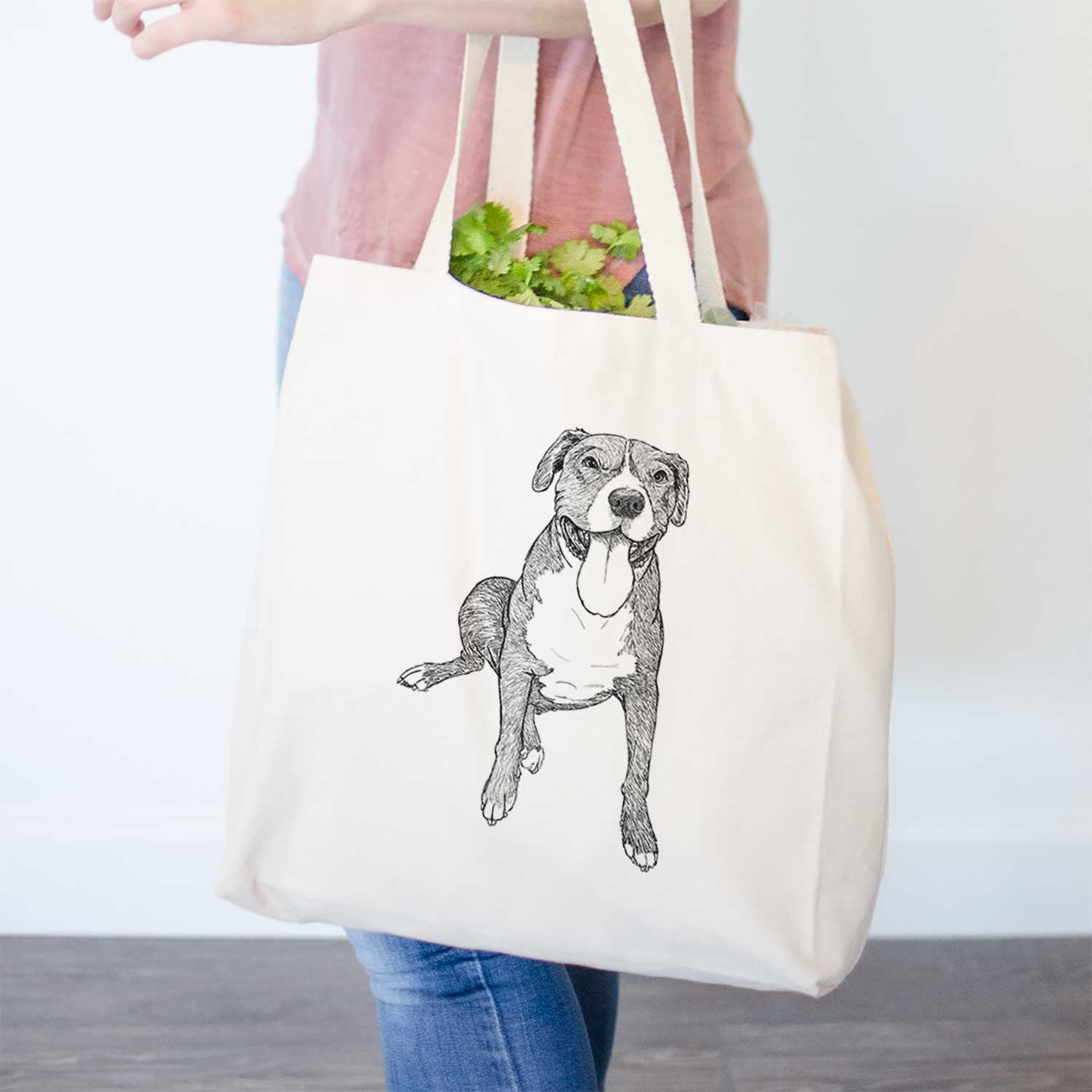 Doodled Zorro the Pitbull Mix - Tote Bag