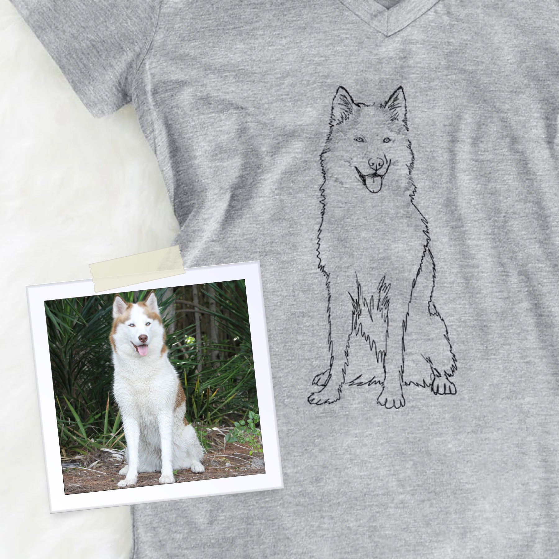 Custom Doodled Pet Portrait | T-Shirt