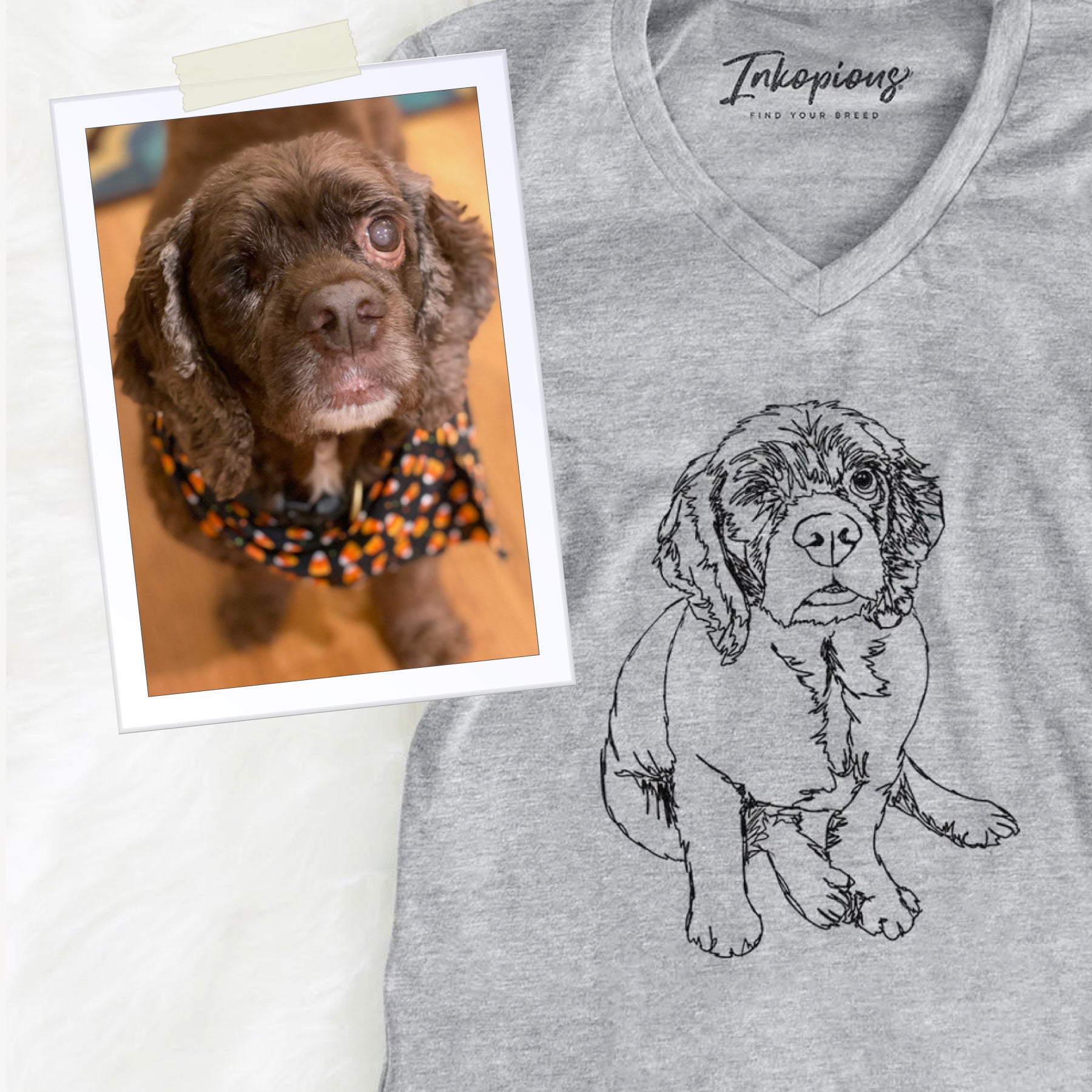 Custom Doodled Pet Portrait | T-Shirt