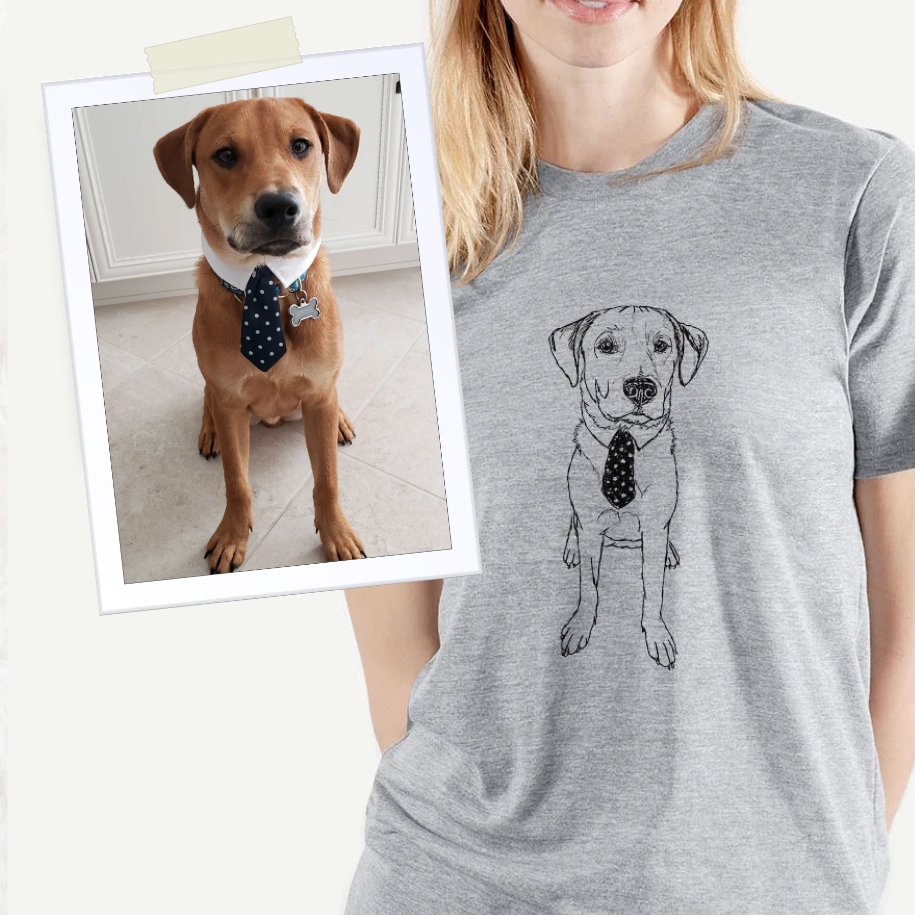 Custom Doodled Pet Portrait | T-Shirt