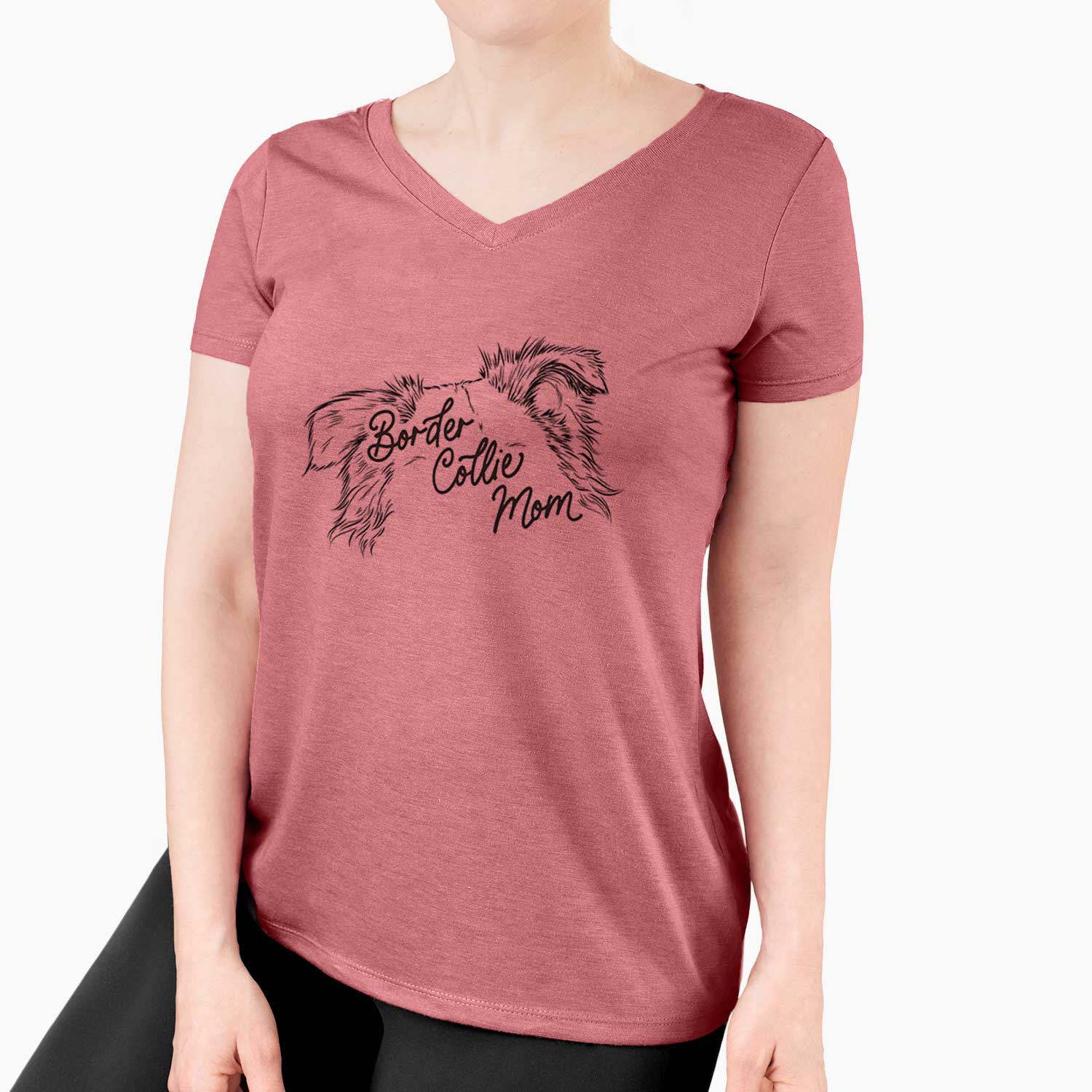 Border Collie Mom - Women's V-neck Shirt