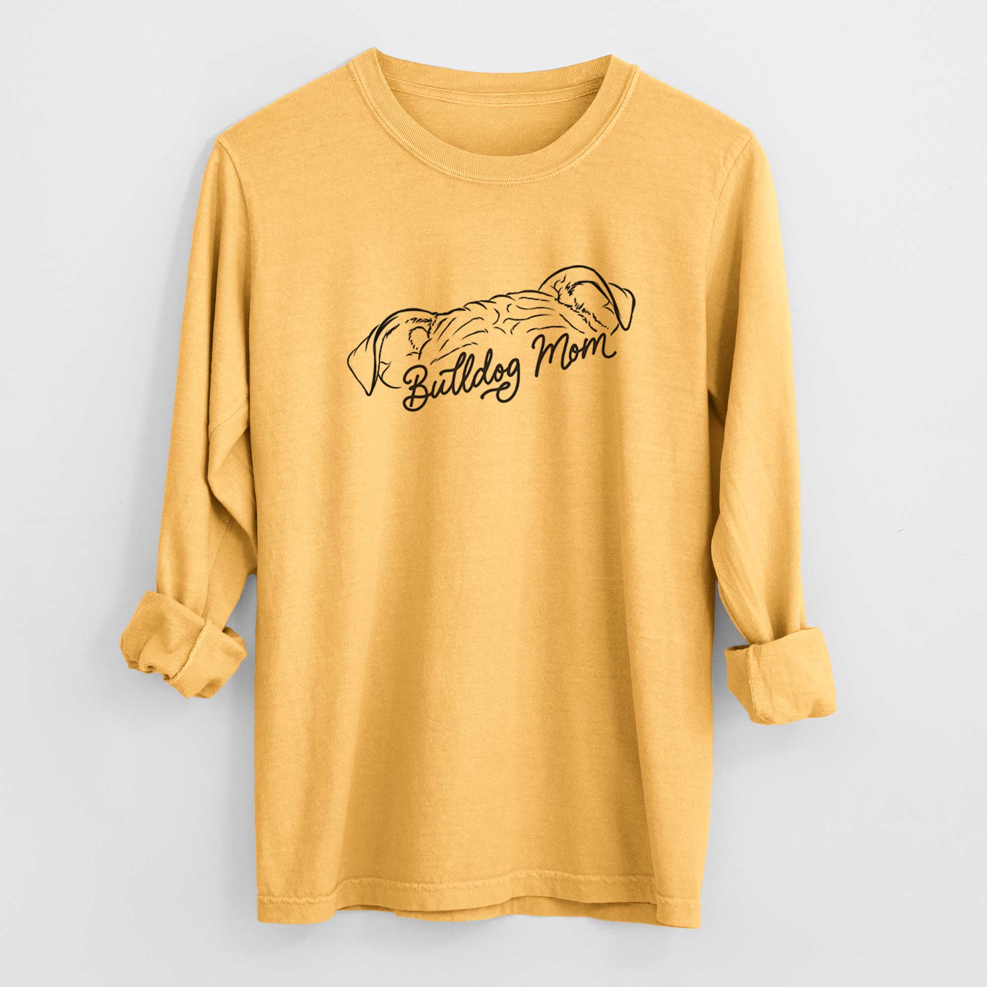 Bulldog Mom - Heavyweight 100% Cotton Long Sleeve