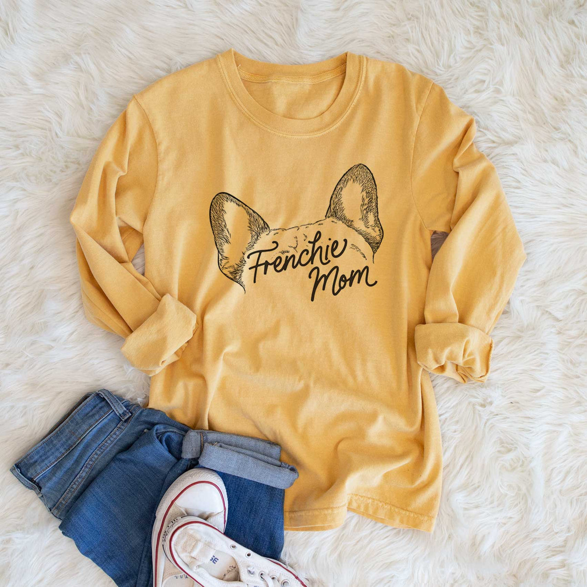 French Bulldog Mom - Heavyweight 100% Cotton Long Sleeve