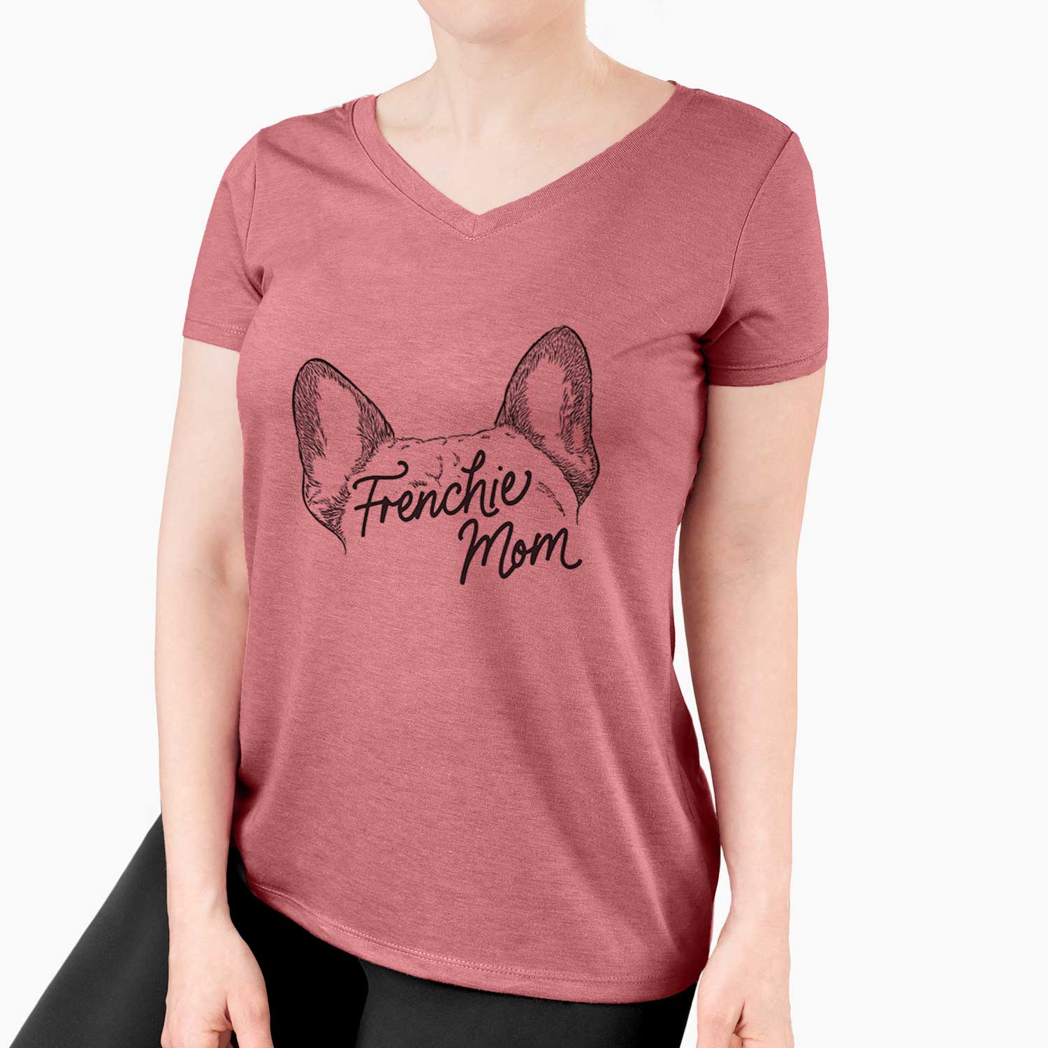 French Bulldog Mom - Women's V-neck Shirt