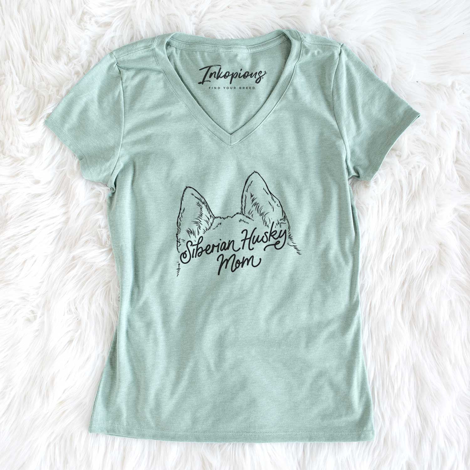 Siberian Husky Mom - Women's V-neck Shirt