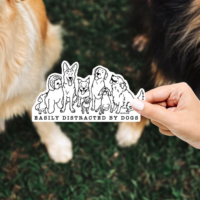 Distracted by Dogs - Decal Sticker