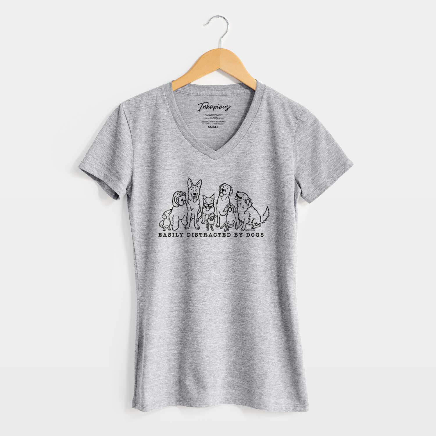 CLEARANCE – Distracted by Dogs  - Women's V-neck Shirt