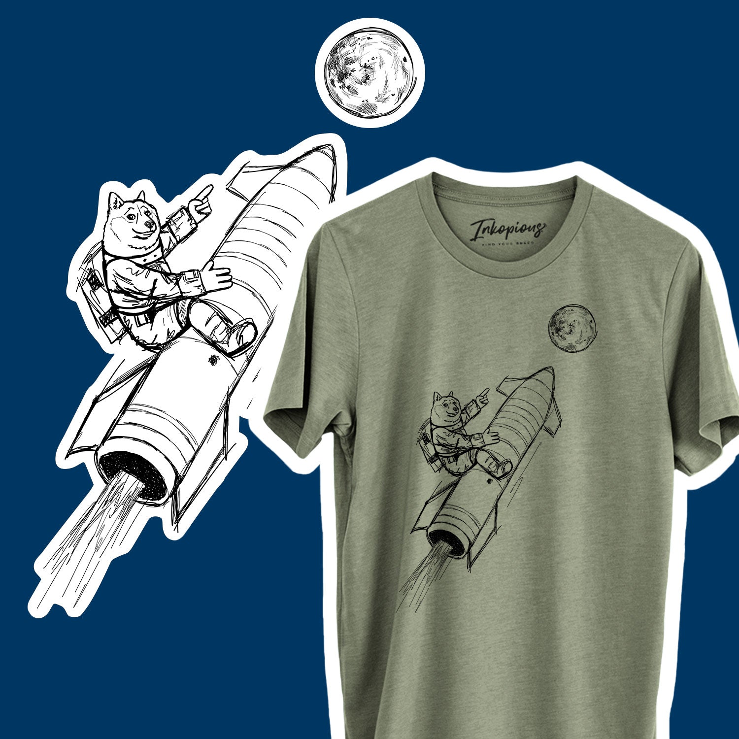 Doge to the Moon  - Unisex Crewneck