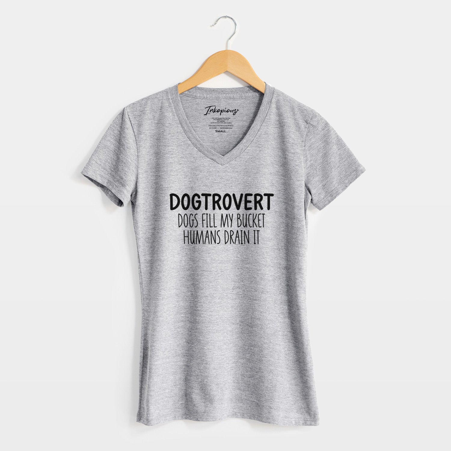 Dogtrovert - Dogs Fill My Bucket Humans Drain It - Women's Perfect V-neck Shirt