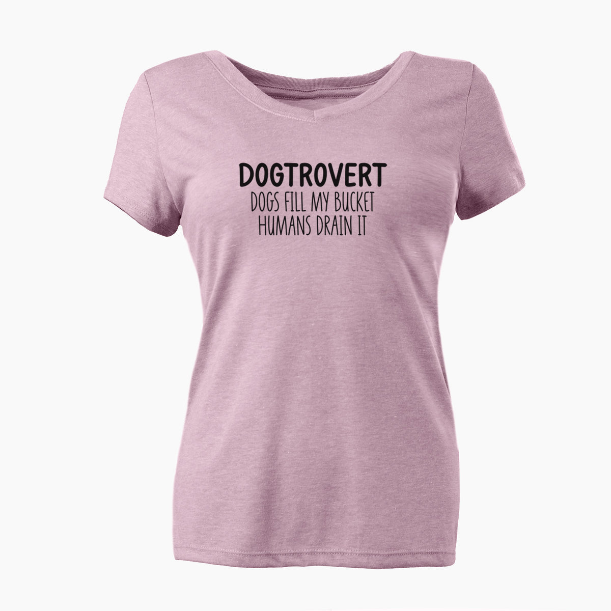 Dogtrovert - Dogs Fill My Bucket Humans Drain It - Women's Perfect V-neck Shirt