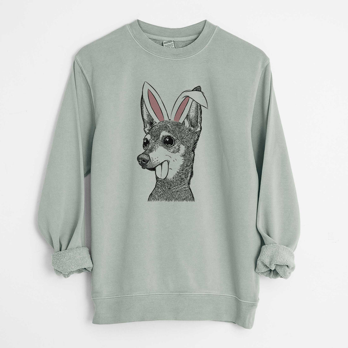 Easter Aaron the Chihuahua - Unisex Pigment Dyed Crew Sweatshirt