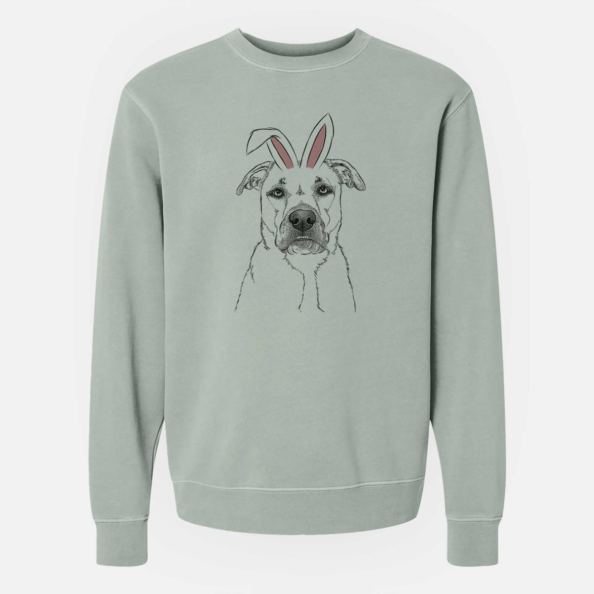Easter Abby the Boxer Beagle Mix - Unisex Pigment Dyed Crew Sweatshirt