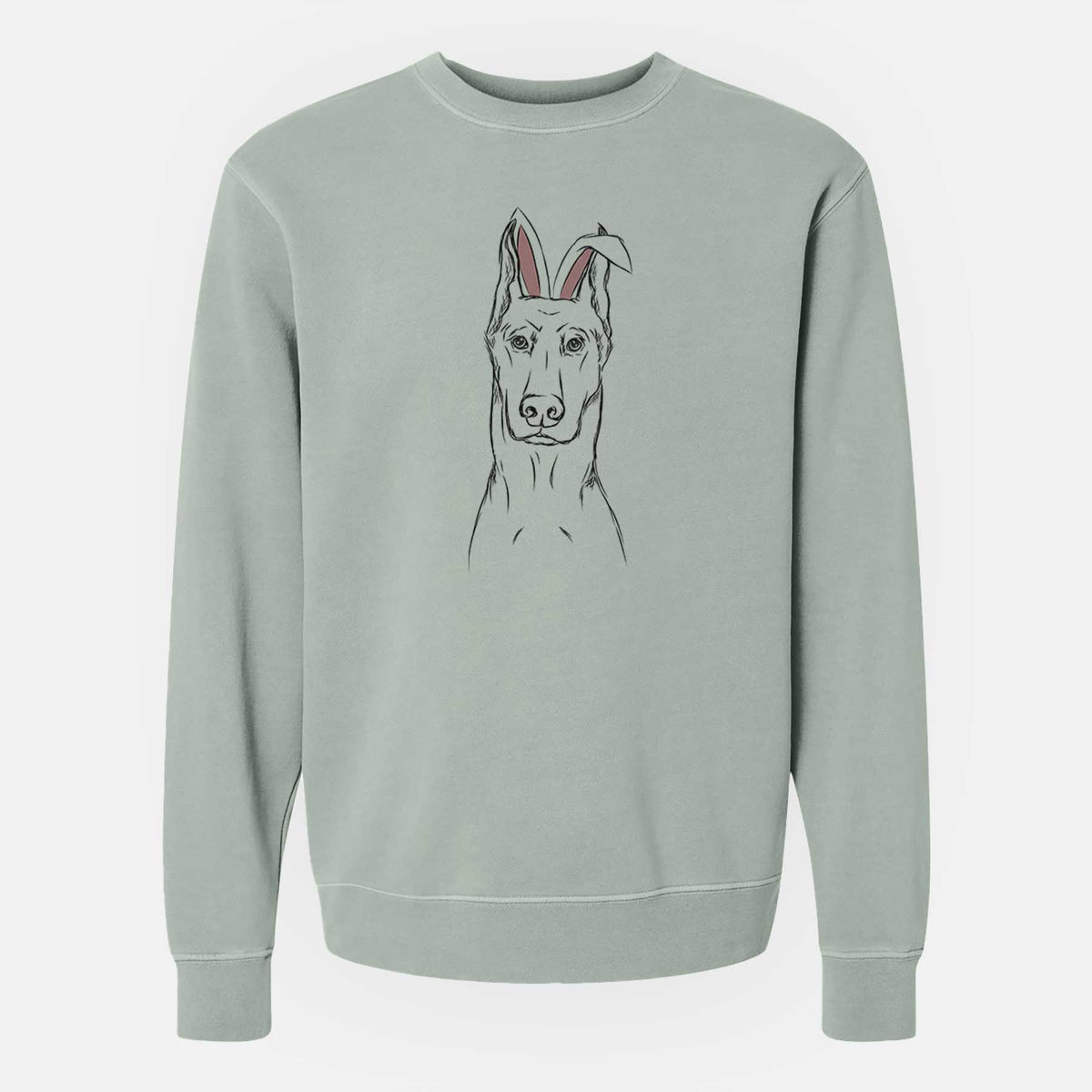 Easter Ace the Doberman Pinscher - Unisex Pigment Dyed Crew Sweatshirt