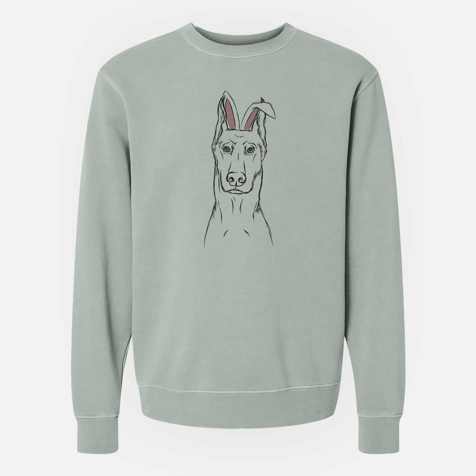 Easter Ace the Doberman Pinscher - Unisex Pigment Dyed Crew Sweatshirt