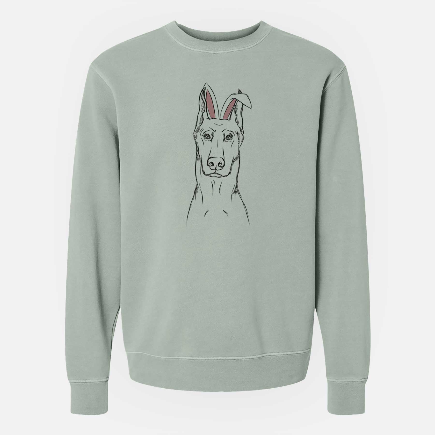 Easter Ace the Doberman Pinscher - Unisex Pigment Dyed Crew Sweatshirt