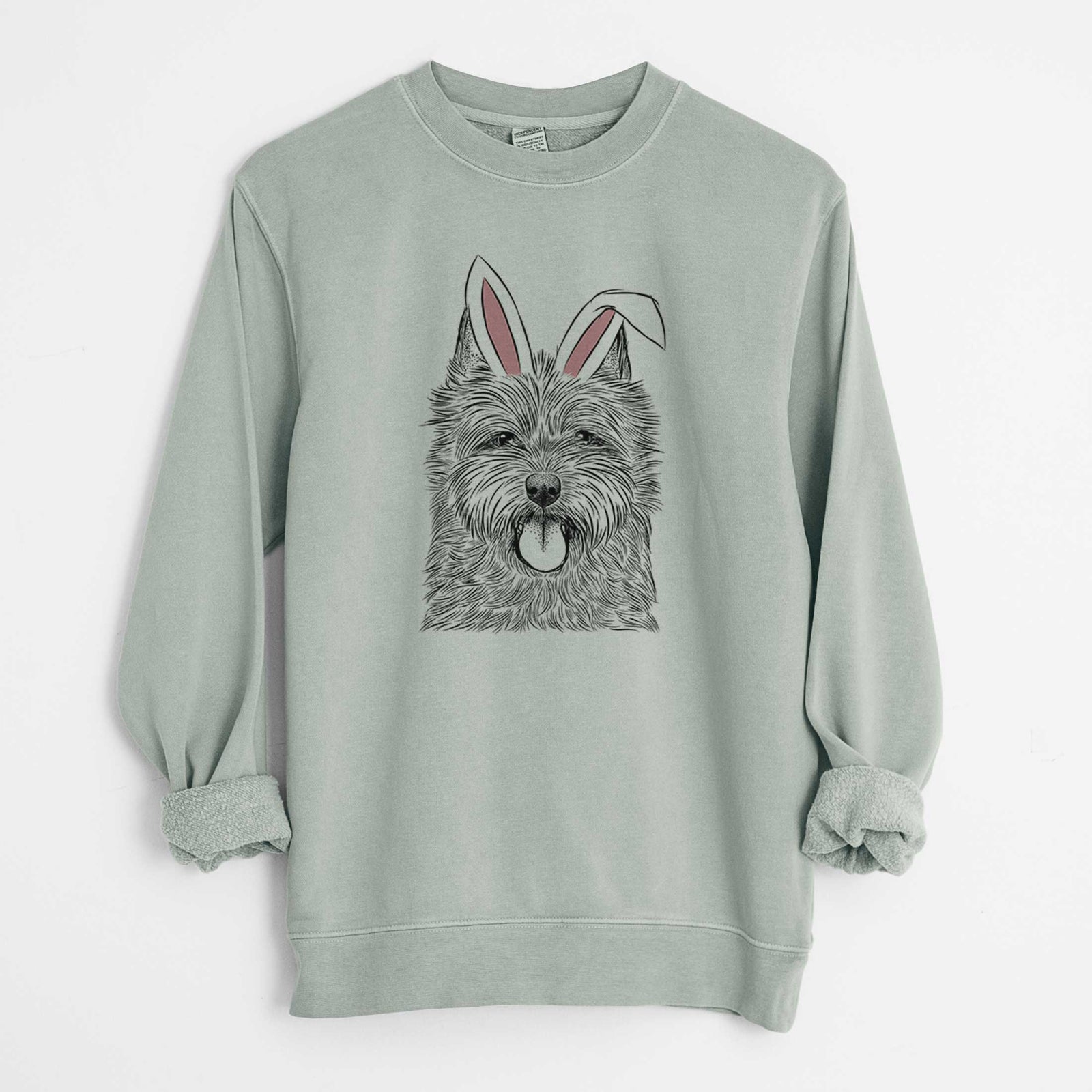 Easter Alfie the Norwich Terrier - Unisex Pigment Dyed Crew Sweatshirt