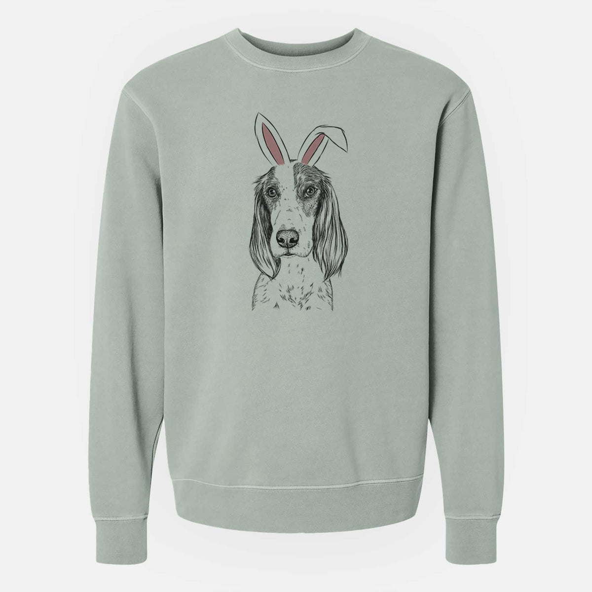 Easter Aline the Irish Red and White Setter - Unisex Pigment Dyed Crew Sweatshirt