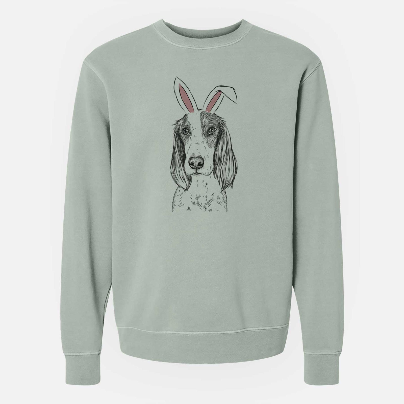 Easter Aline the Irish Red and White Setter - Unisex Pigment Dyed Crew Sweatshirt
