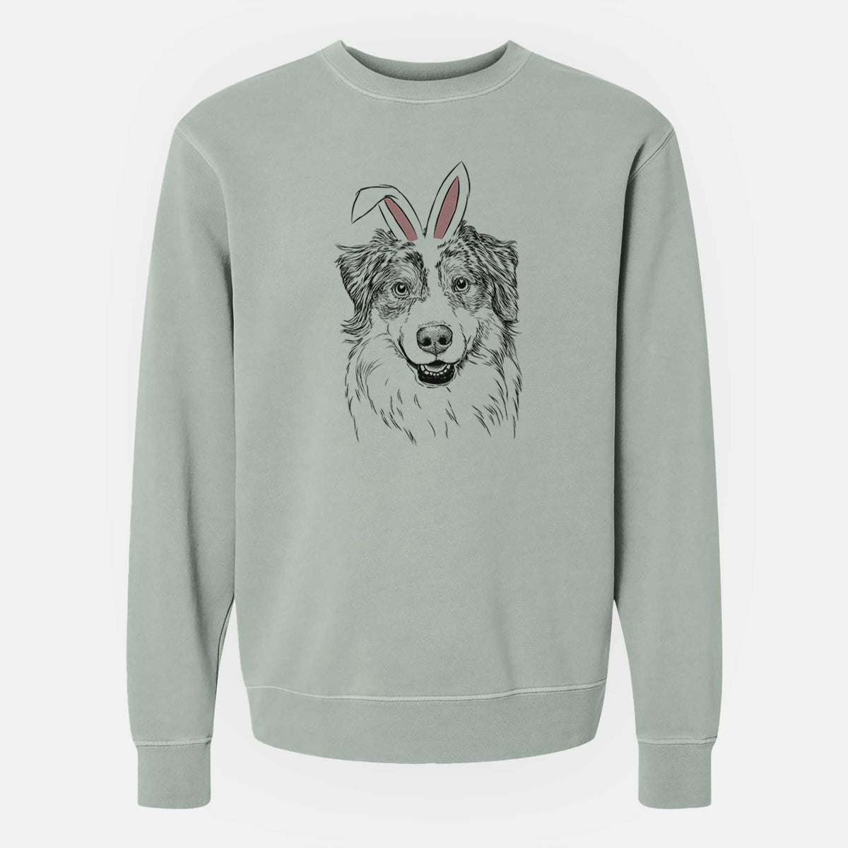 Easter Aonghus the Australian Shepherd - Unisex Pigment Dyed Crew Sweatshirt