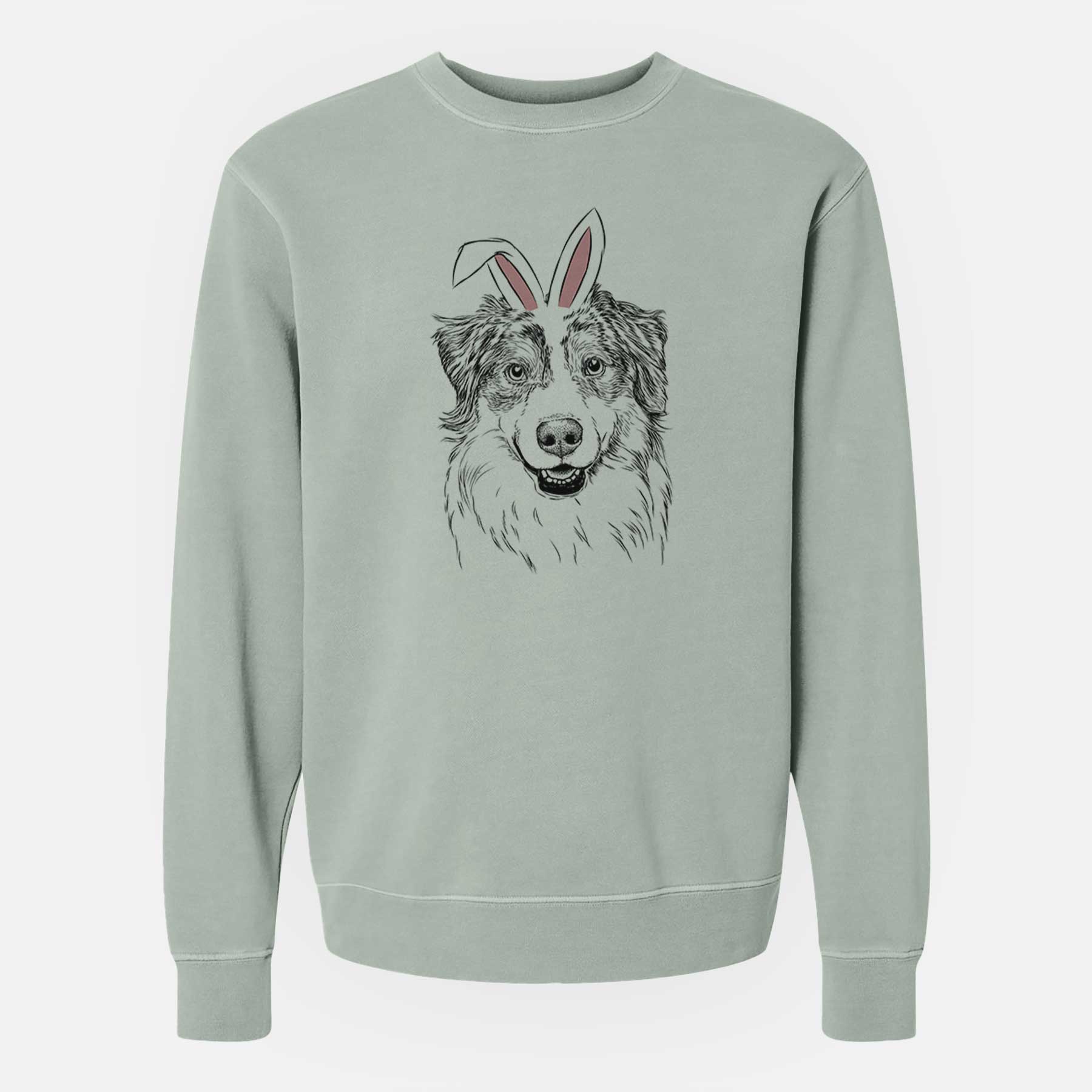 Easter Aonghus the Australian Shepherd - Unisex Pigment Dyed Crew Sweatshirt