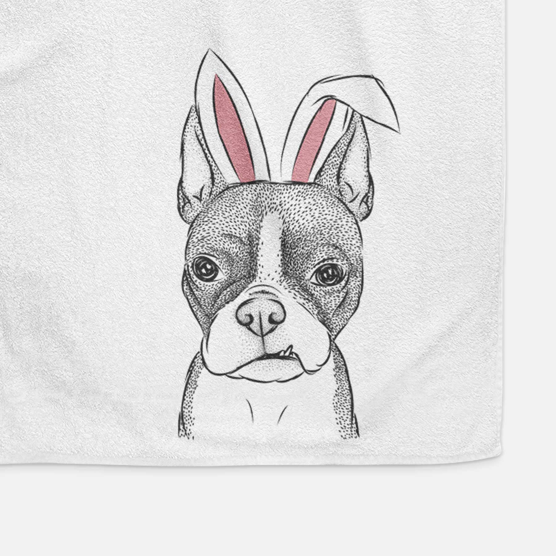 Bean the Boston Terrier Decorative Hand Towel