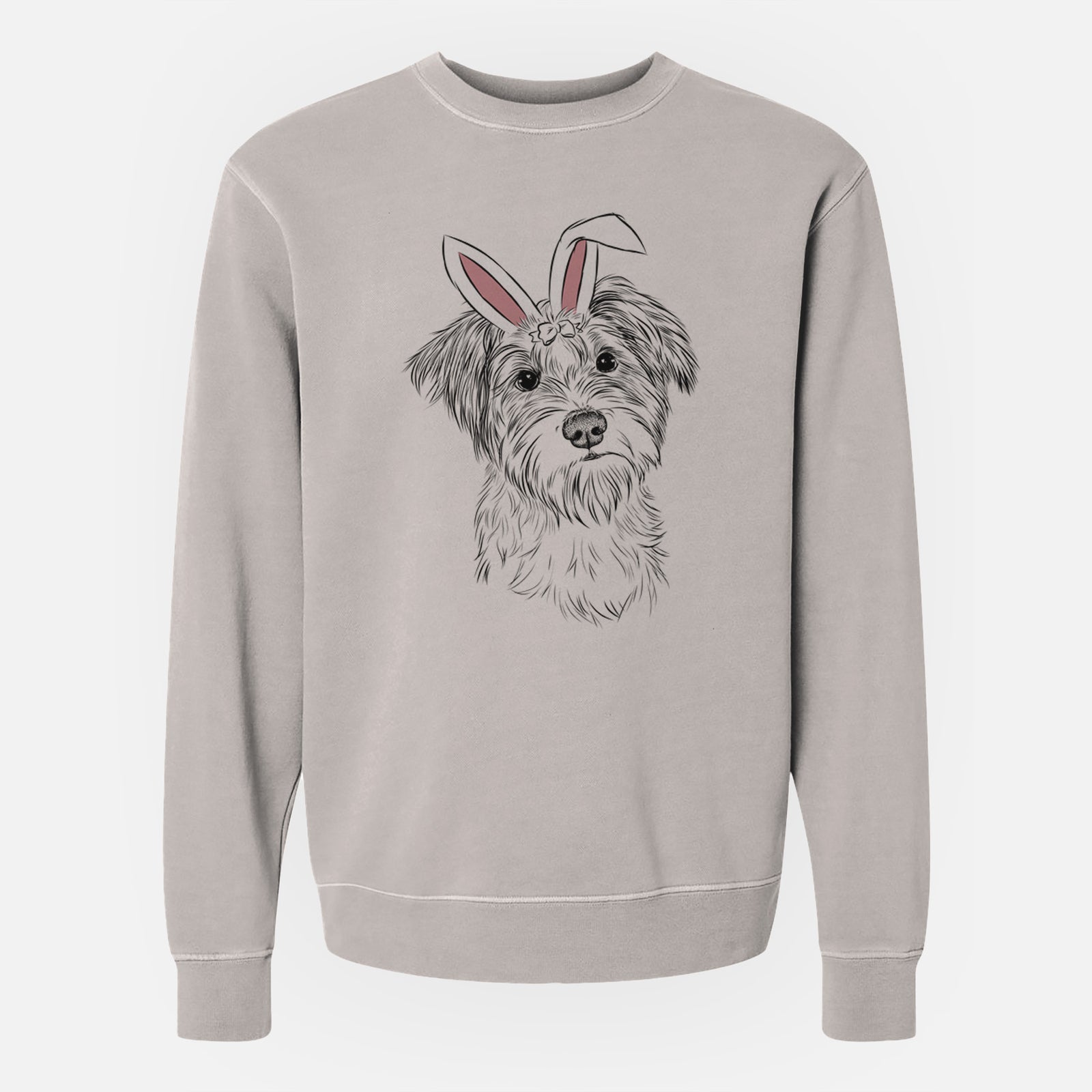 Easter Birdee the Schnauzer Mix - Unisex Pigment Dyed Crew Sweatshirt