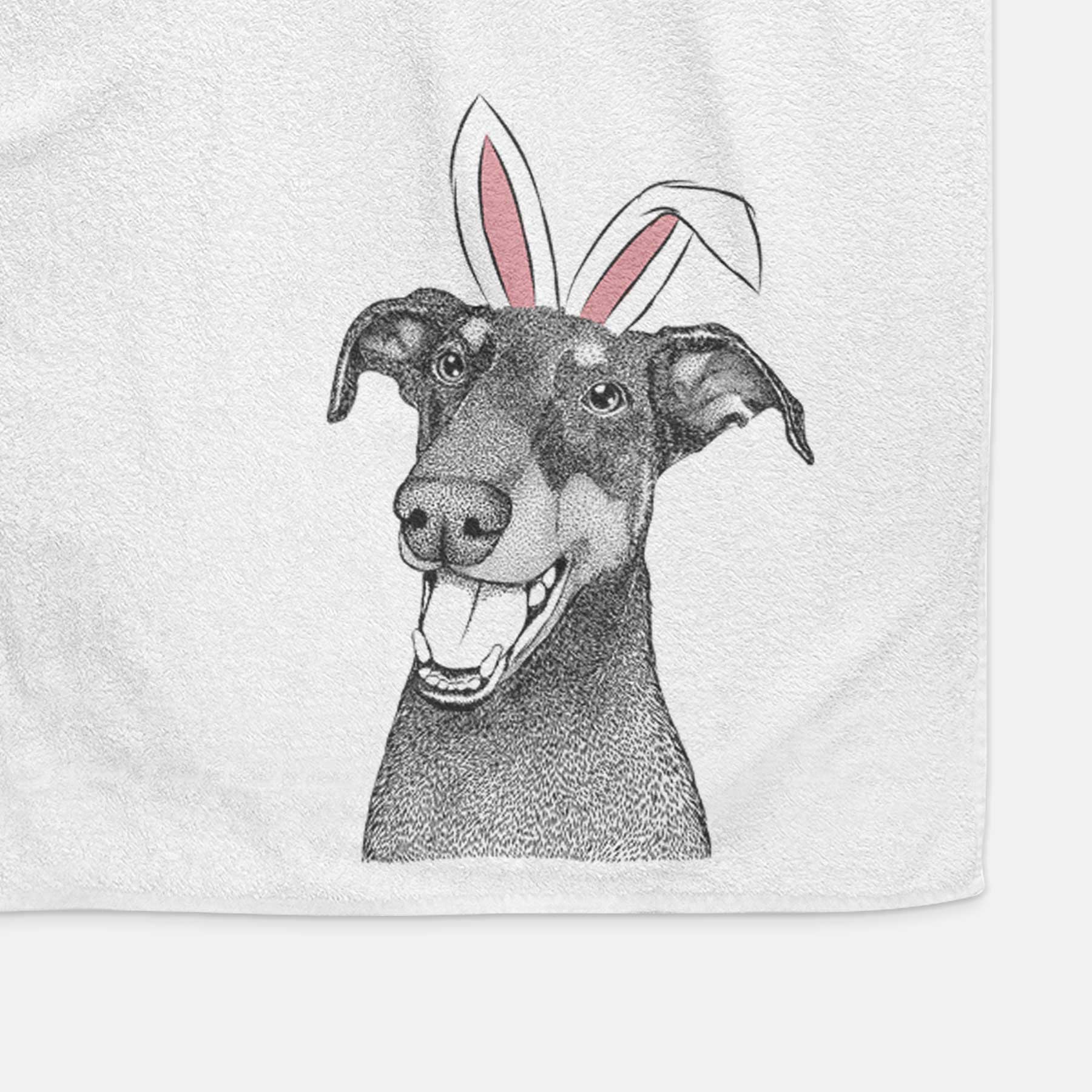 Bunnie the Doberman Pinscher Decorative Hand Towel