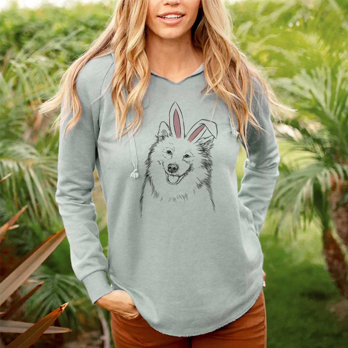 Easter Caico the Samoyed - Cali Wave Hooded Sweatshirt