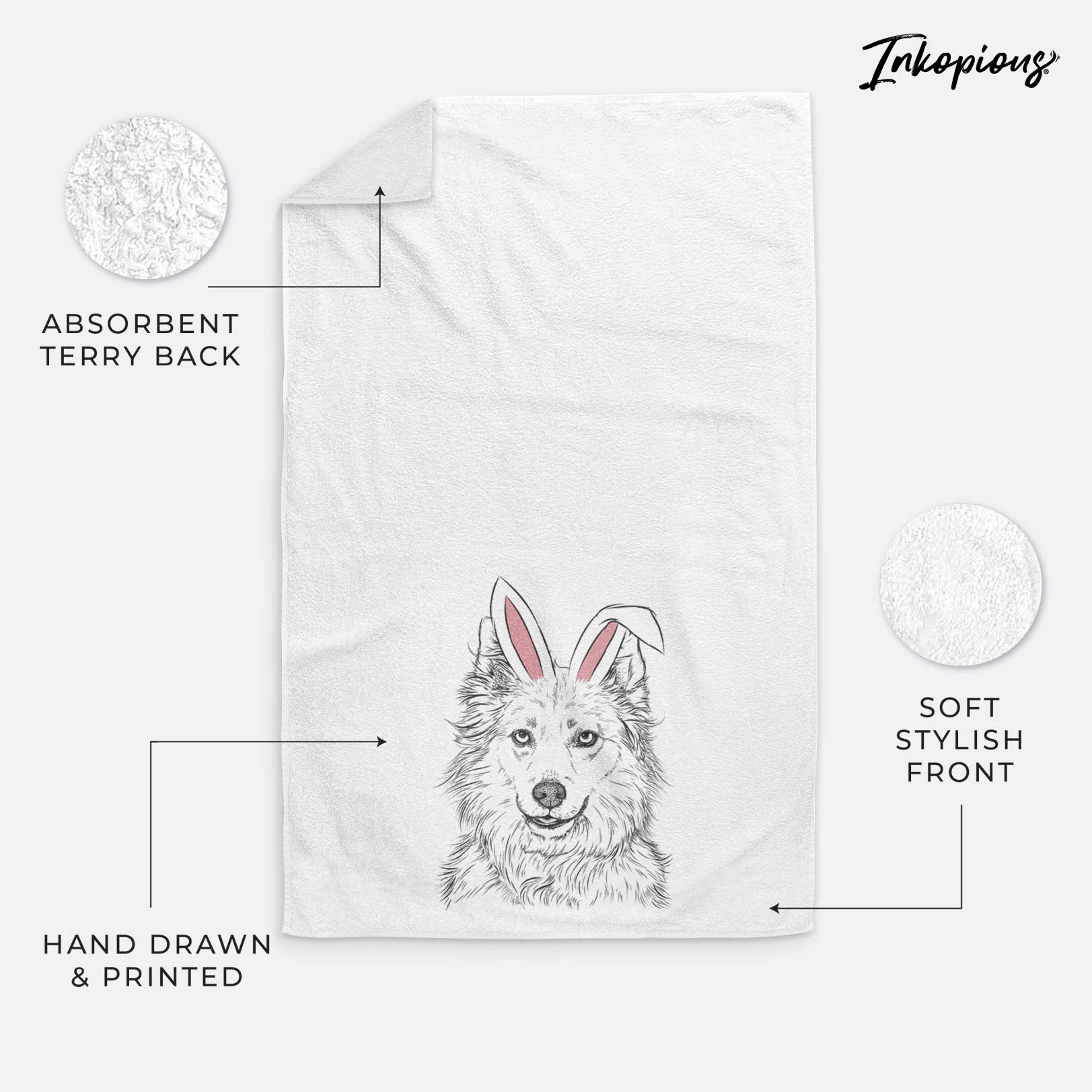 Chia the Samoyed Husky Mix Decorative Hand Towel