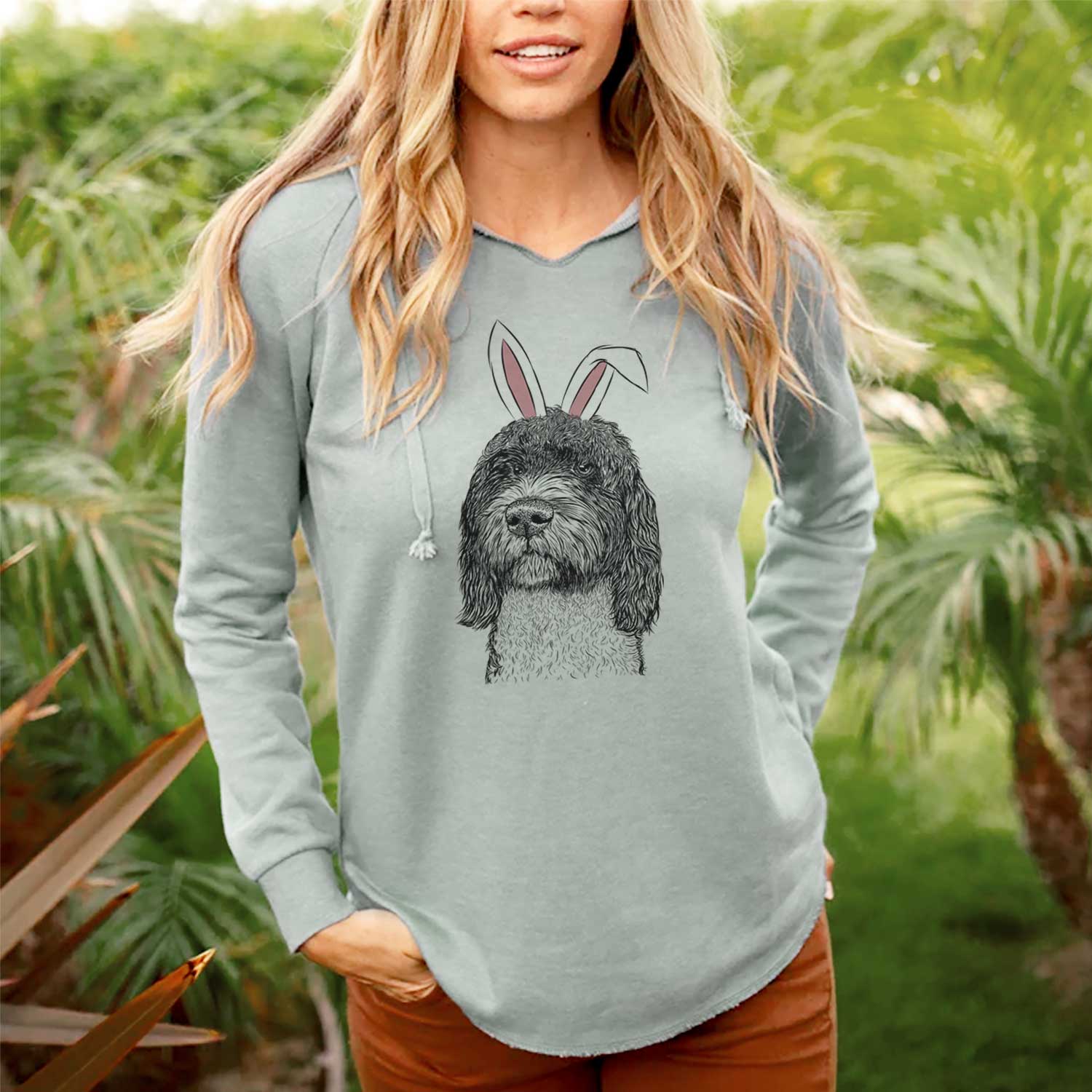 Easter Chris the Portuguese Water Dog - Cali Wave Hooded Sweatshirt