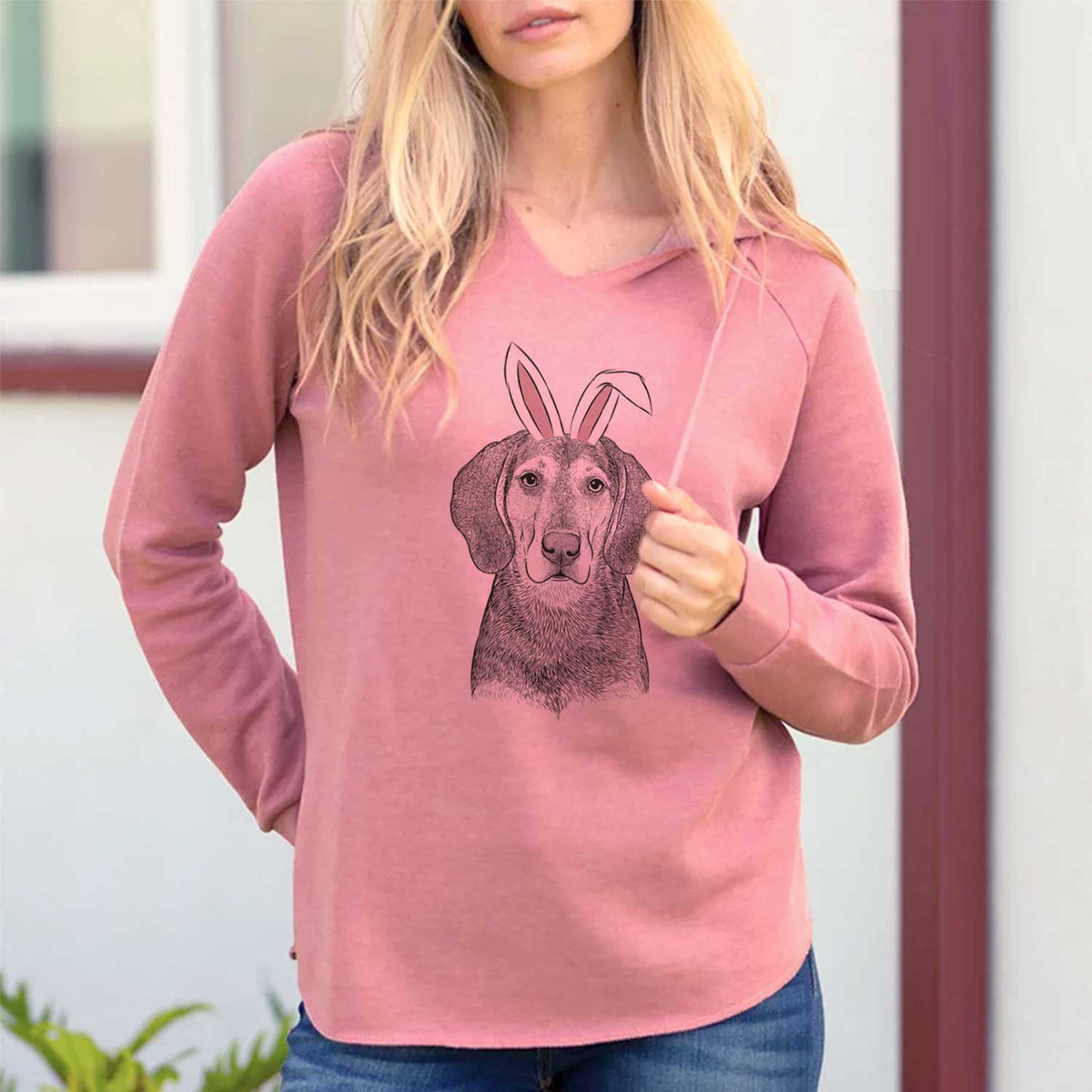 Easter Daisy the Hound Mix - Cali Wave Hooded Sweatshirt