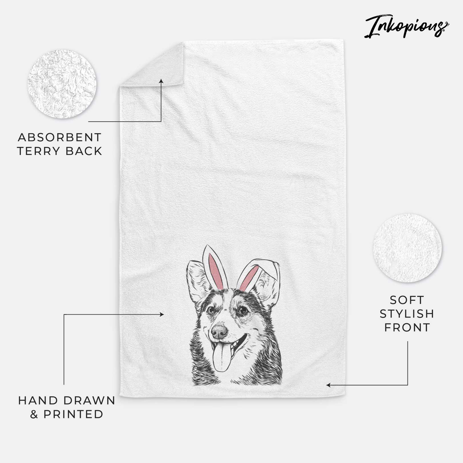 Darma the Corgi Decorative Hand Towel