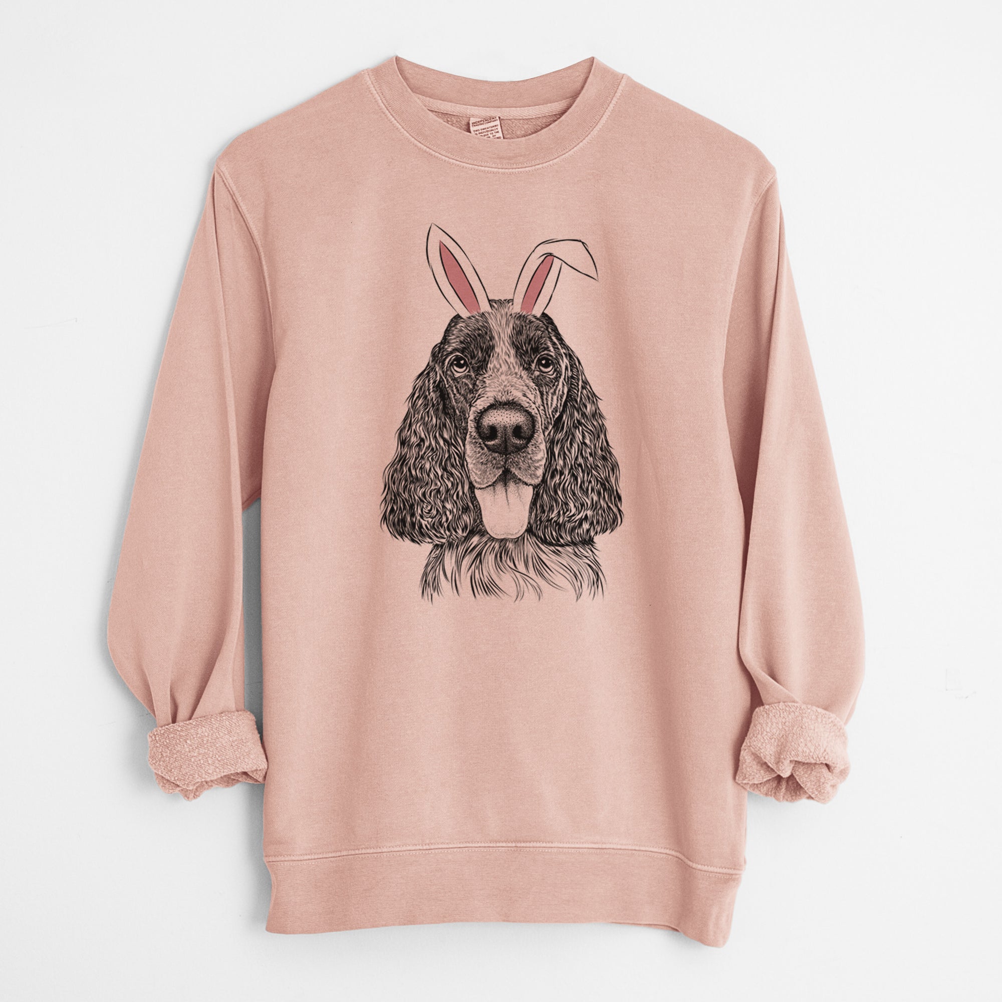 Easter Duke the English Springer Spaniel - Unisex Pigment Dyed Crew Sweatshirt